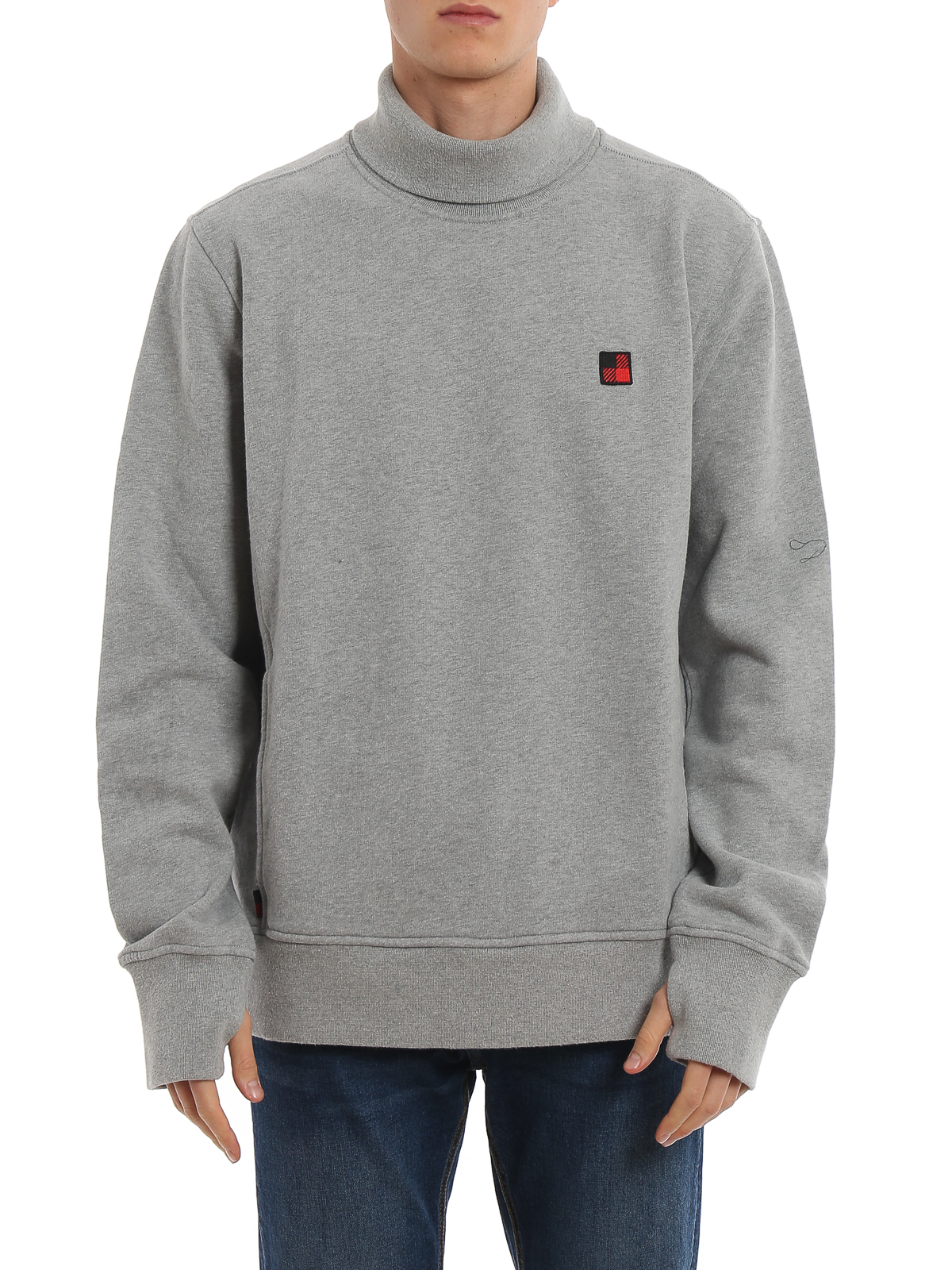 Sweatshirts Sweaters Woolrich Light grey cotton turtle neck