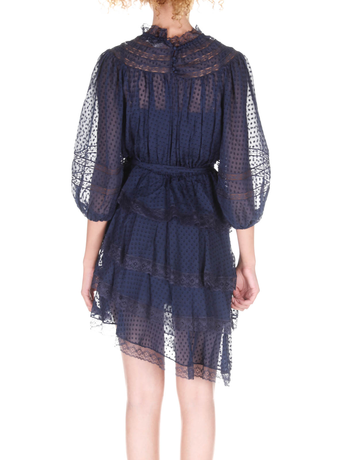 Zimmermann Chiffon silk-viscose blend dress - Dark Blue|6936DSAB