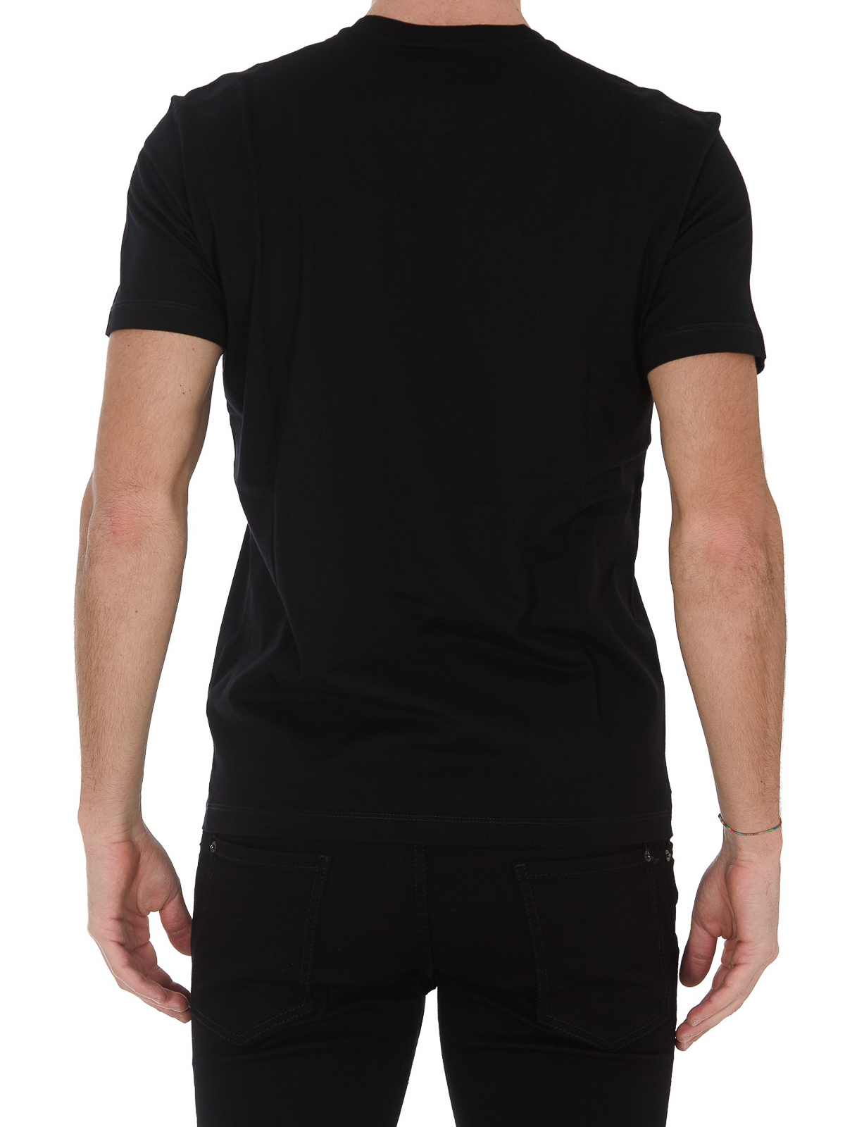 Shop Dsquared2 Icon Printed Cotton T-shirt In Black
