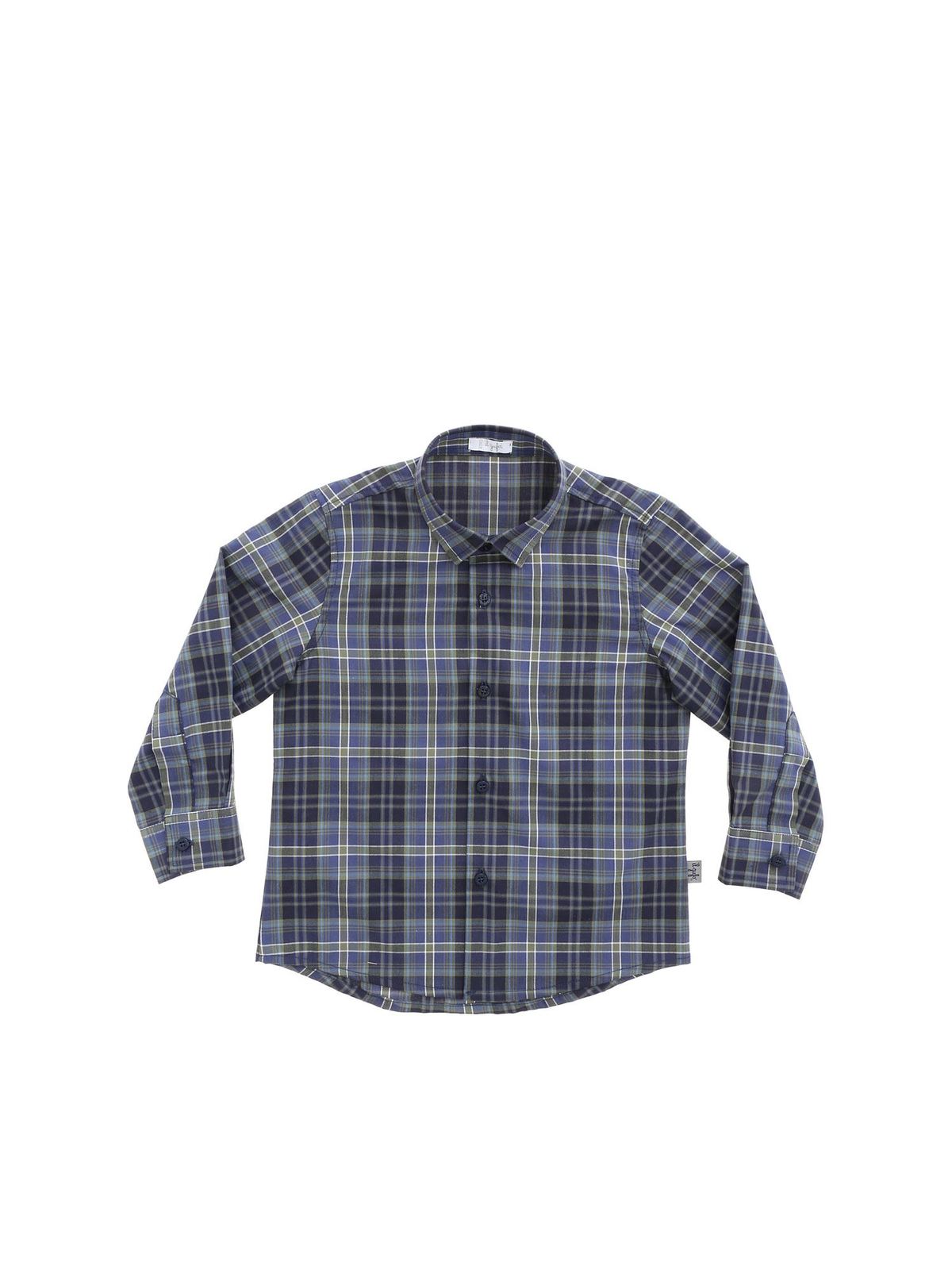 Il Gufo plaid check-pattern cotton shirt - Blue