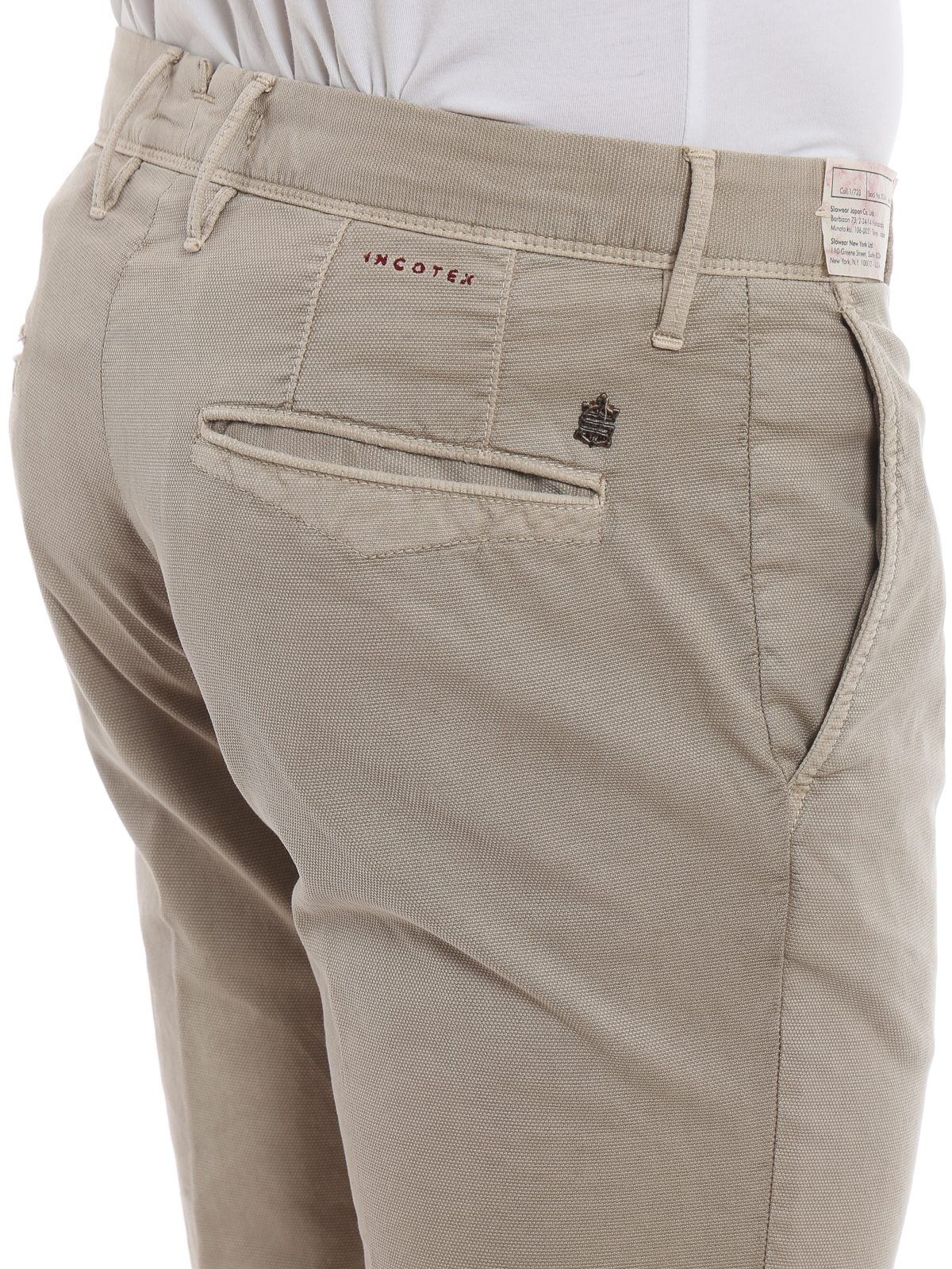 Casual trousers Incotex   Slacks beige cotton slim pants