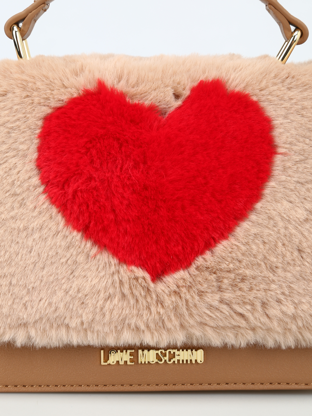 Cross body bags Love Moschino Inlaid faux fur heart detail cross