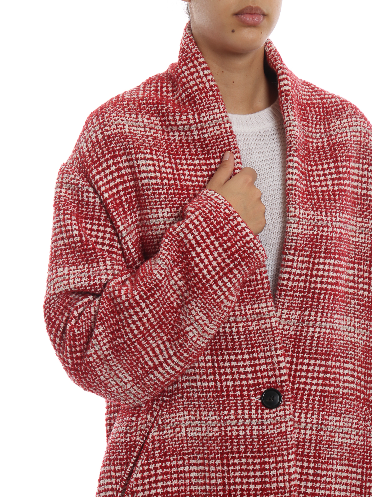 Short coats Isabel Marant Etoile - Eabrie red chequered tweed