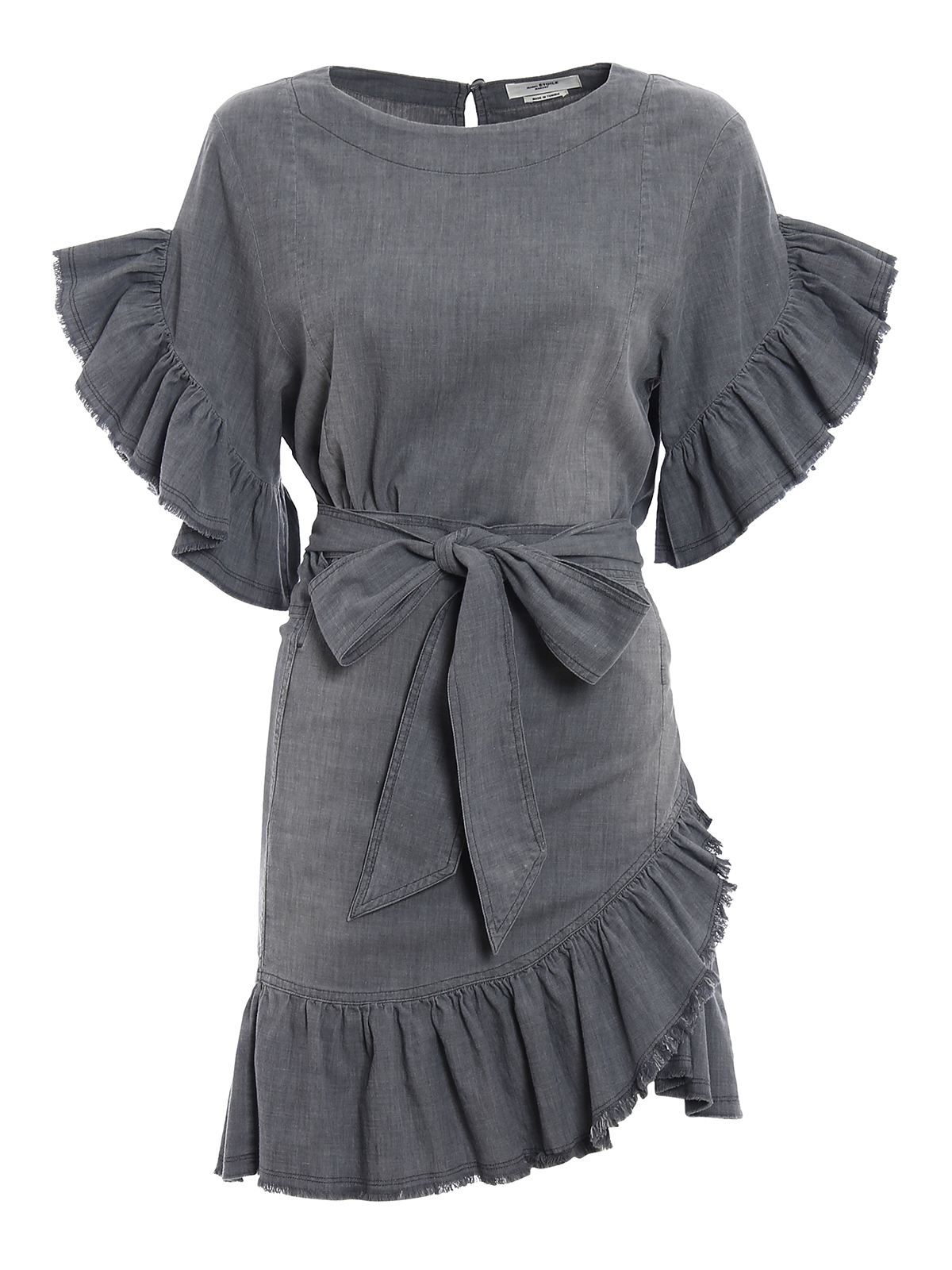 chinese dress ladies Isabel Marant Etoile "Telicia" Black Linen Wrap Dress, size 38 (fits like a  size 4)