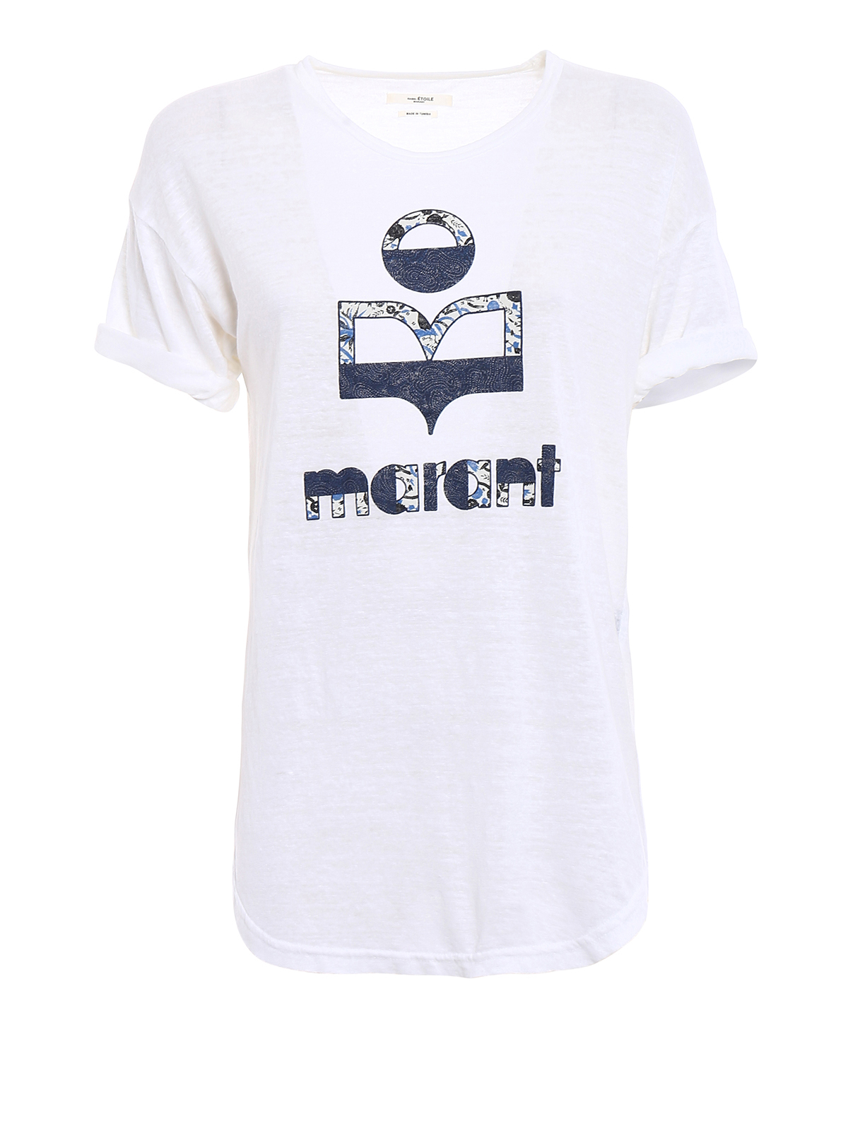 Isabel Marant Etoile Koldi white linen printed T-shirt