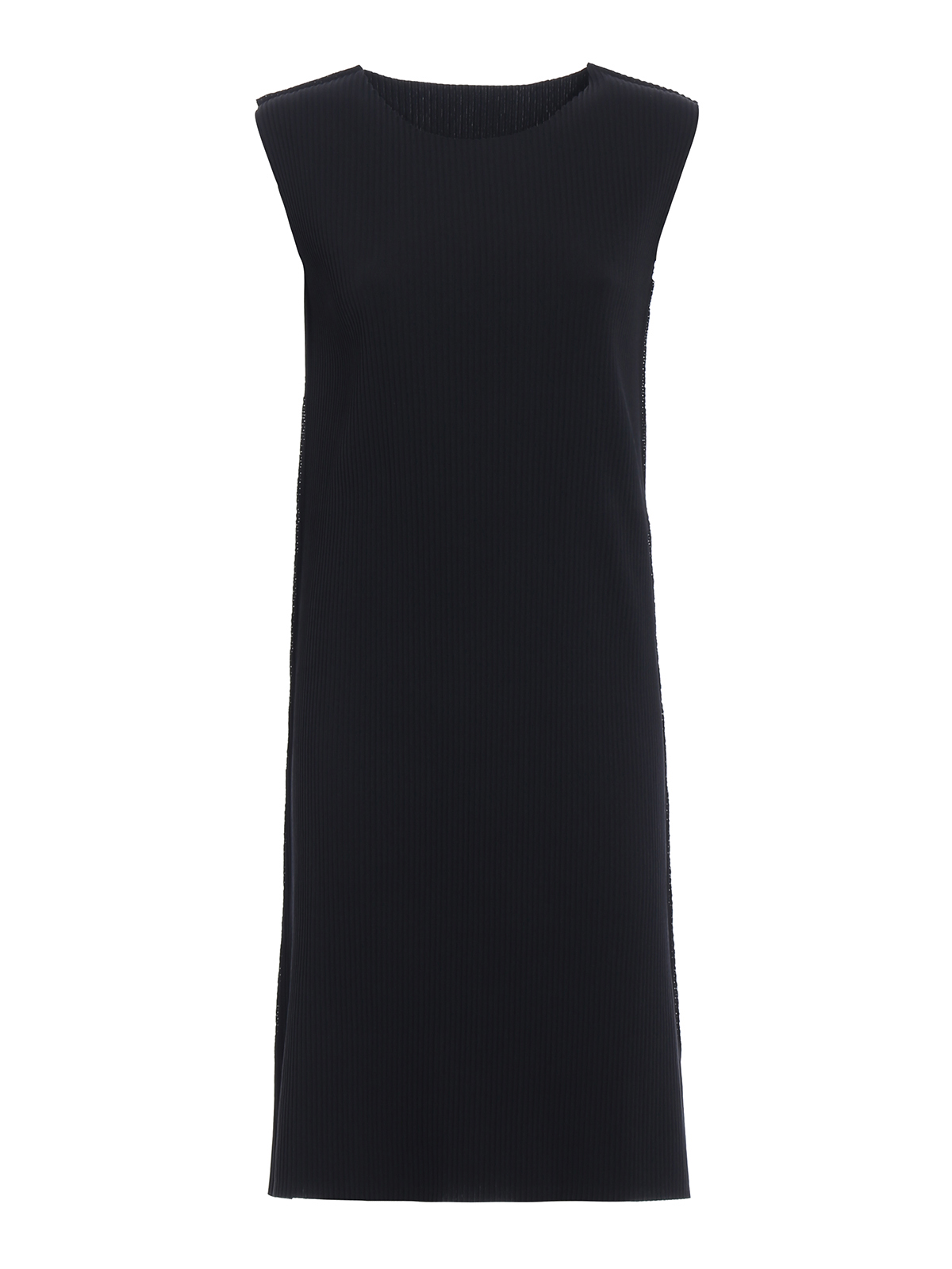 Issey Miyake Cauliflower Black pleated sleeveless dress|CA87KH46515