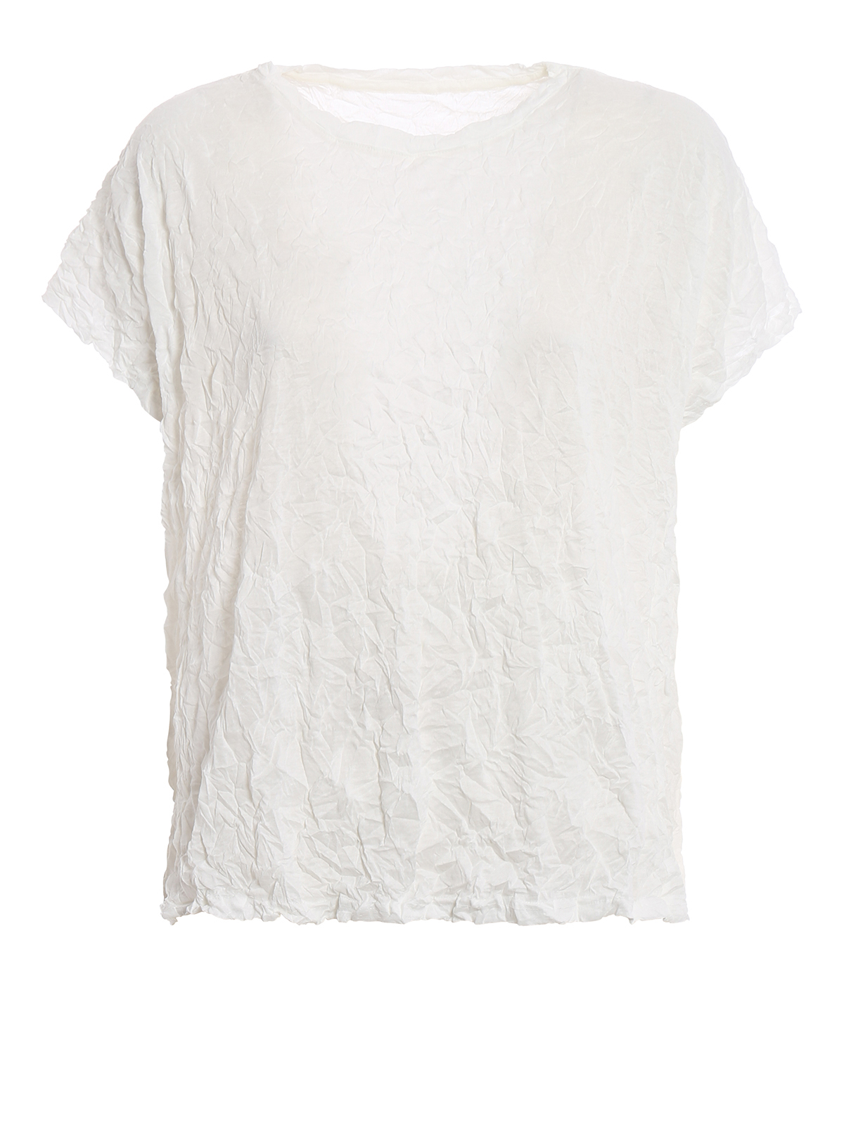 Issey Miyake Cauliflower Meringue crinkled effect white Tee