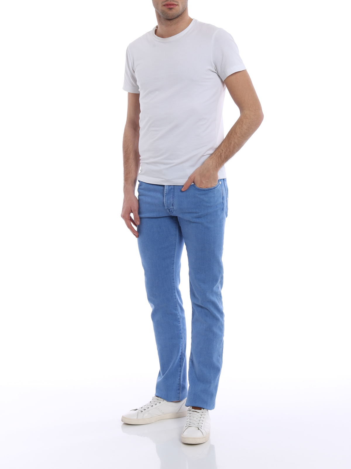 brug snorkel Spaans Straight leg jeans Jacob Cohen - Light blue stretch cotton jeans -  J688COMF00968W24901002