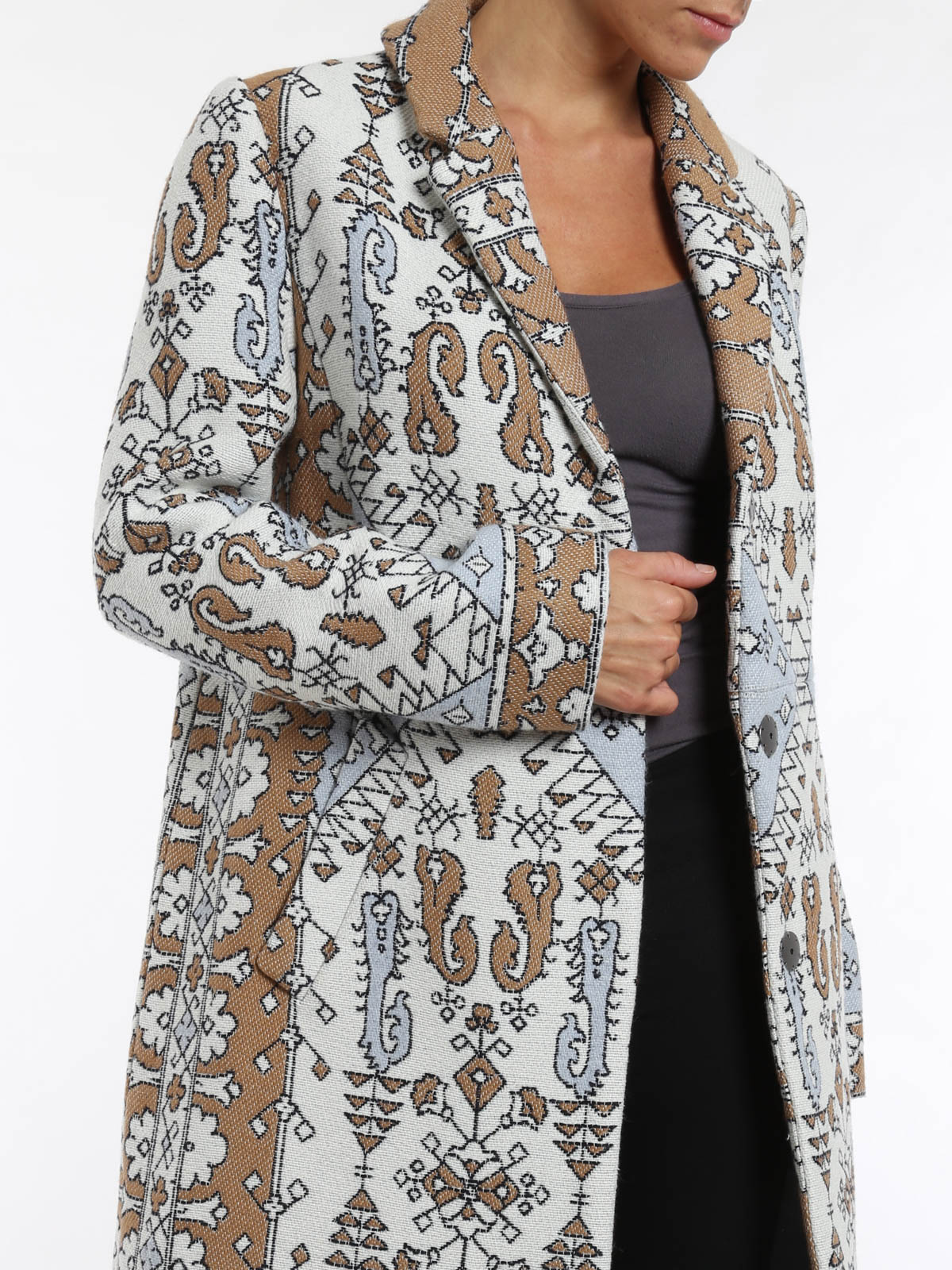 Tory Burch Jacquard Coat - Multicolour - Women | 32151549126