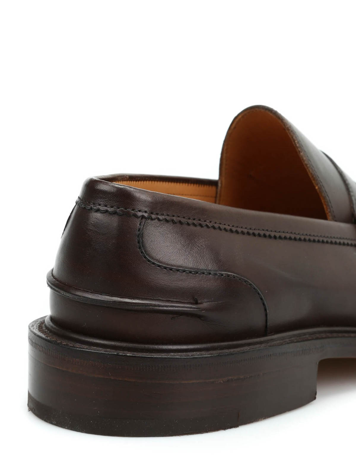 Shop Tricker's James Leather Penny Loafers In Marrón