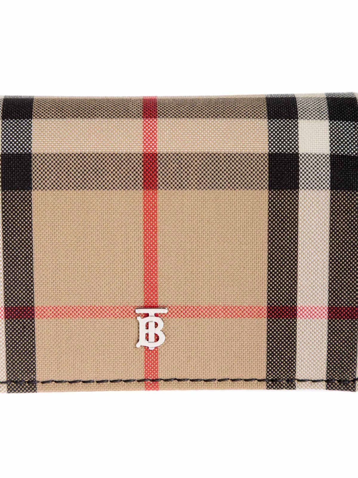 Burberry Jessie Vintage Check & Leather Card Case On Chain in