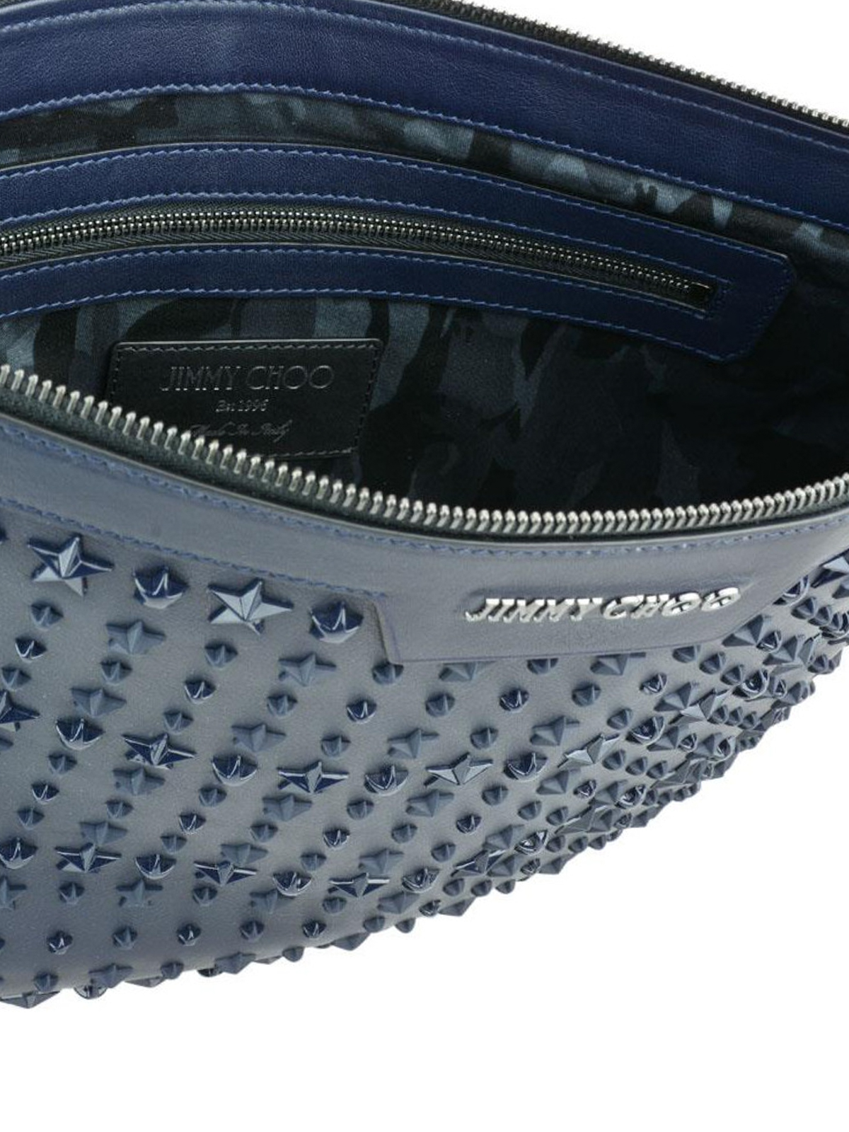 Men's luxury bags - Derek Jimmy Choo blue clutch with stars