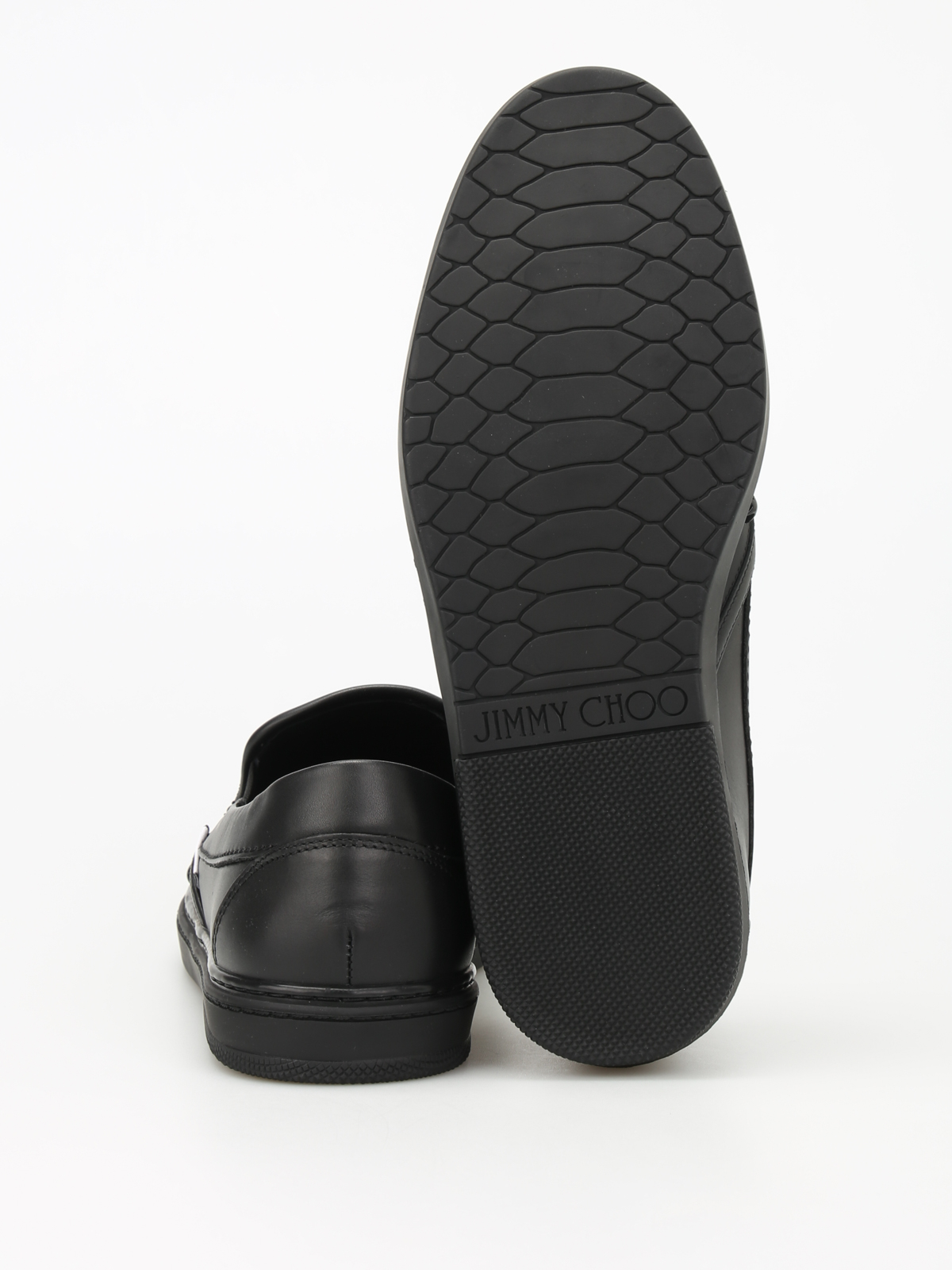 Jimmy Choo Grove star detail leather slip-ons - Men|GROVEOMXBLACK