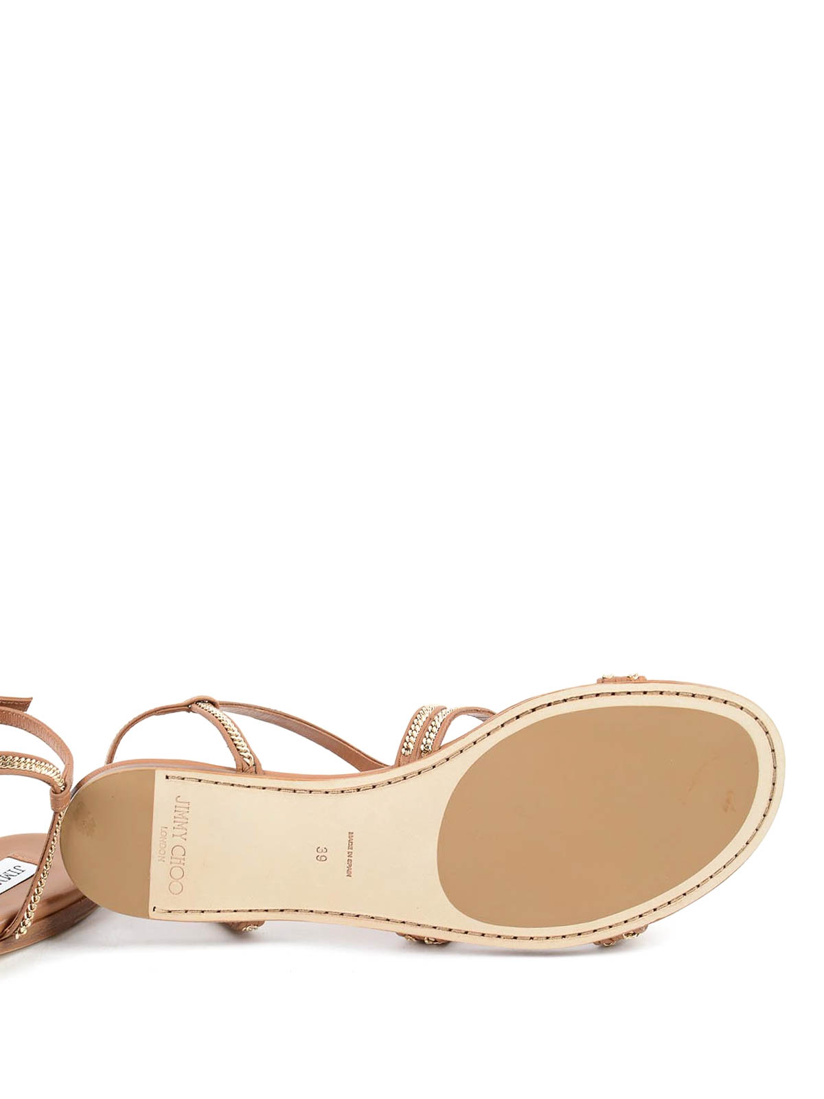 Jimmy Choo Nickel Flat sandals with chain | NICKELFLATNAPCANYON