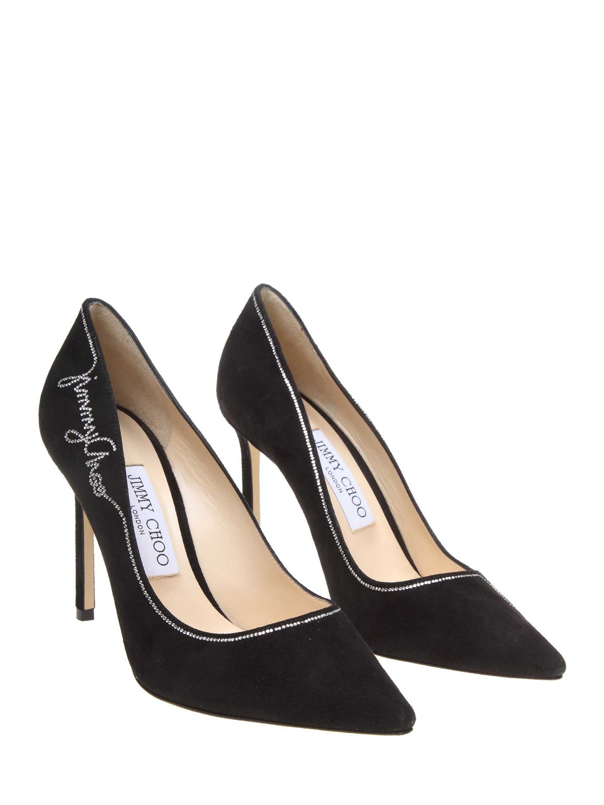 Court shoes Jimmy Choo - Romy 100 rhinestone logo pumps - ROMY100JCS