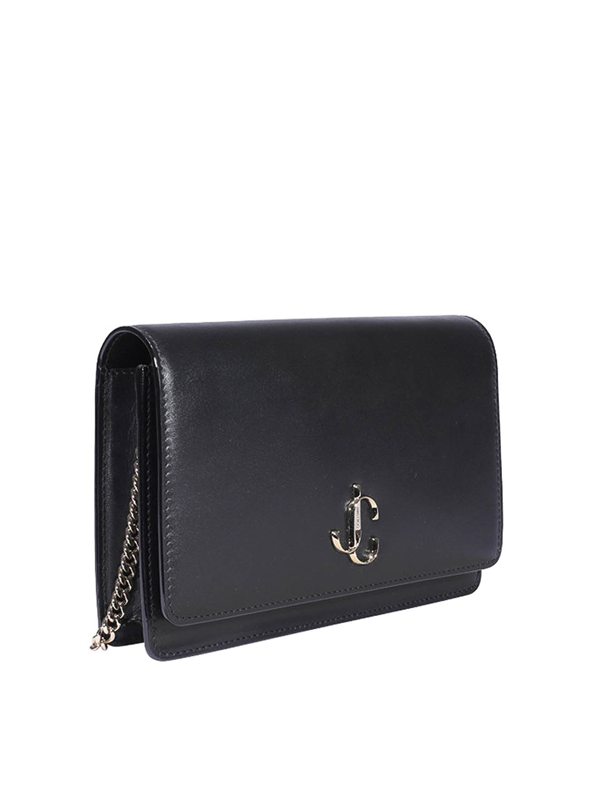 Jimmy Choo Calfskin Varenne Wallet-on-chain in Black