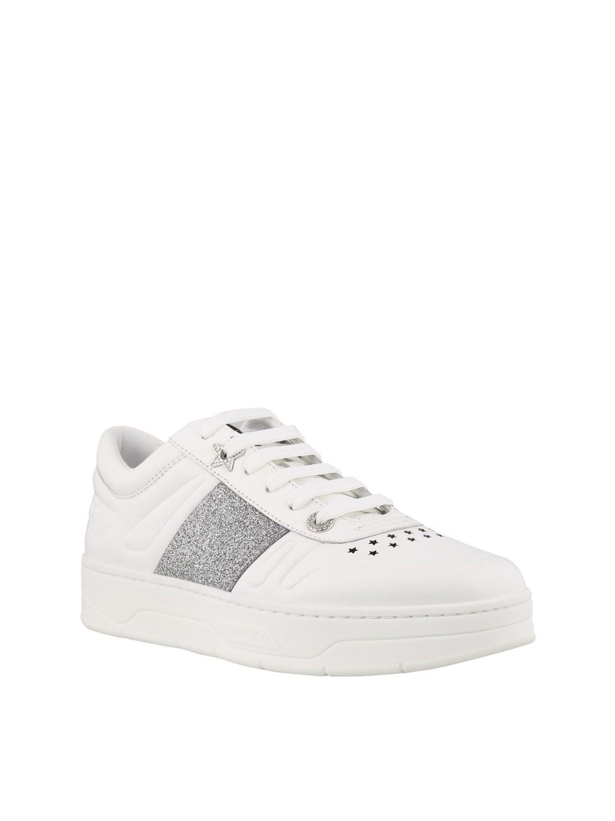 Jimmy Choo Hawaii/F sneakers in white|HAWAIIFFAFXWHITESILVER