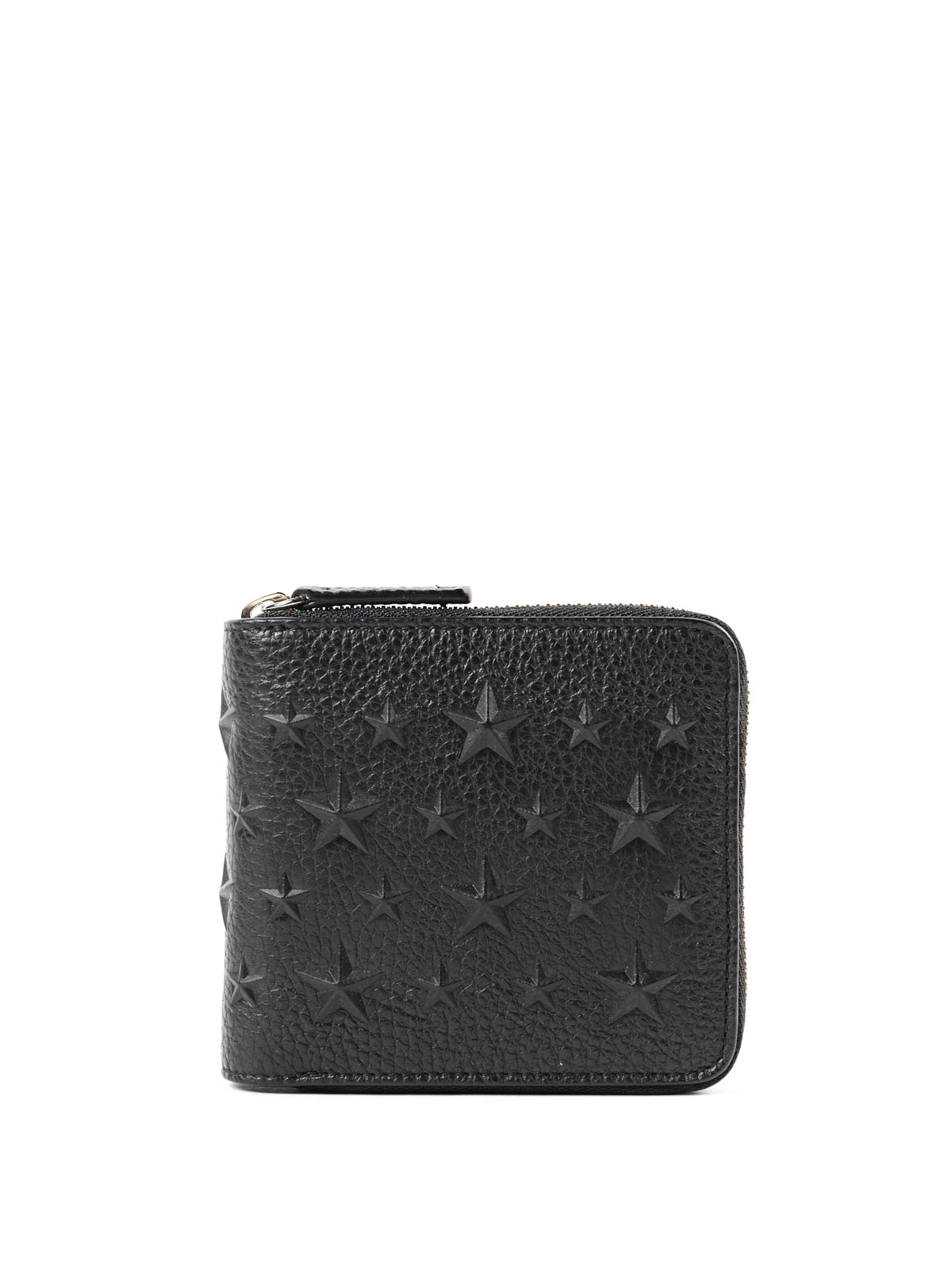 【新品】Jimmy Choo スターエンボス LAWRENCE 二つ折り財布 黒 Jimmy Choo Lawrence embossed stars wallet - Men|LAWRENCEEMGBLACK