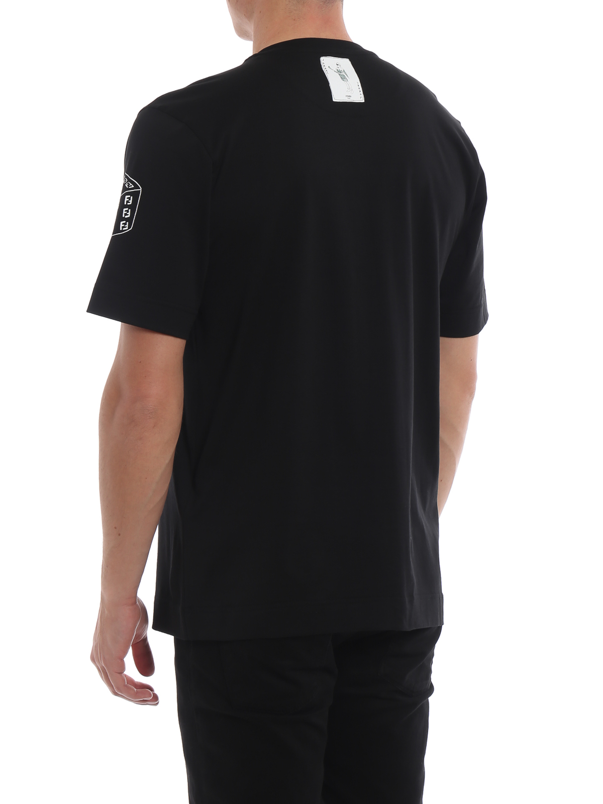 Fendi Jokarl print black T-shirt - Black - Men|FY0936A6ZPF0QA1