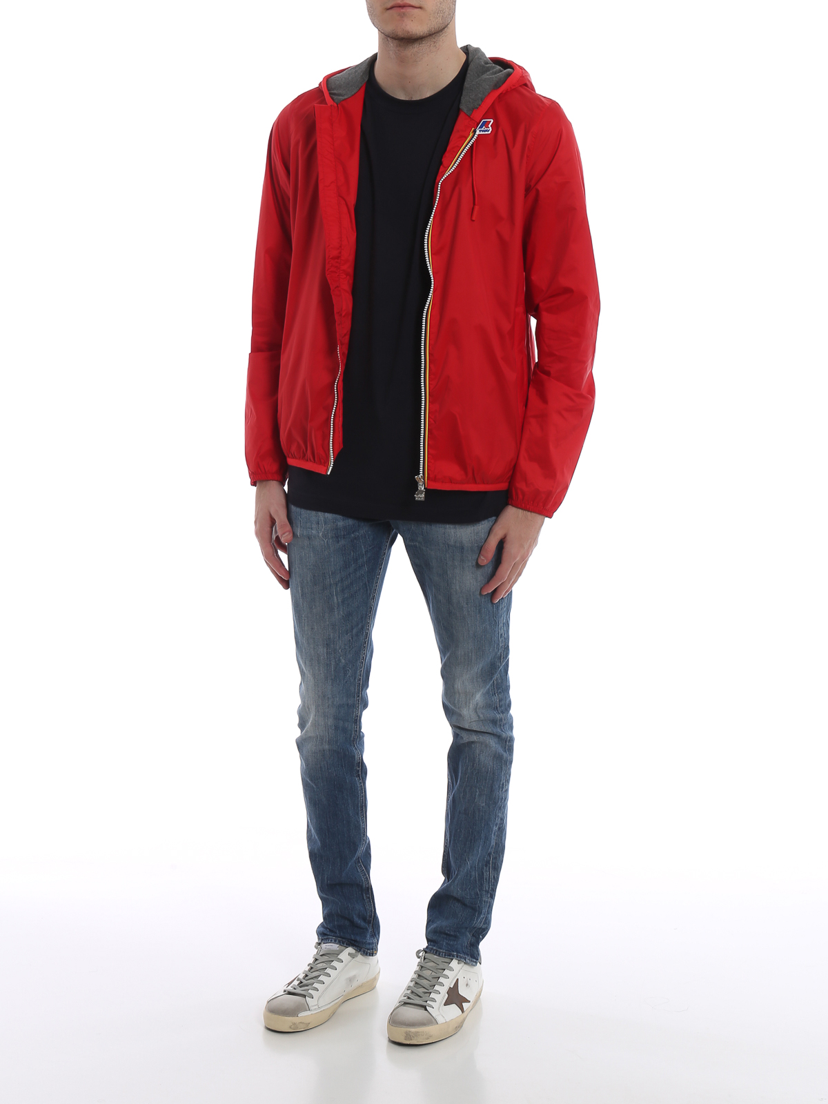 red nylon windbreaker