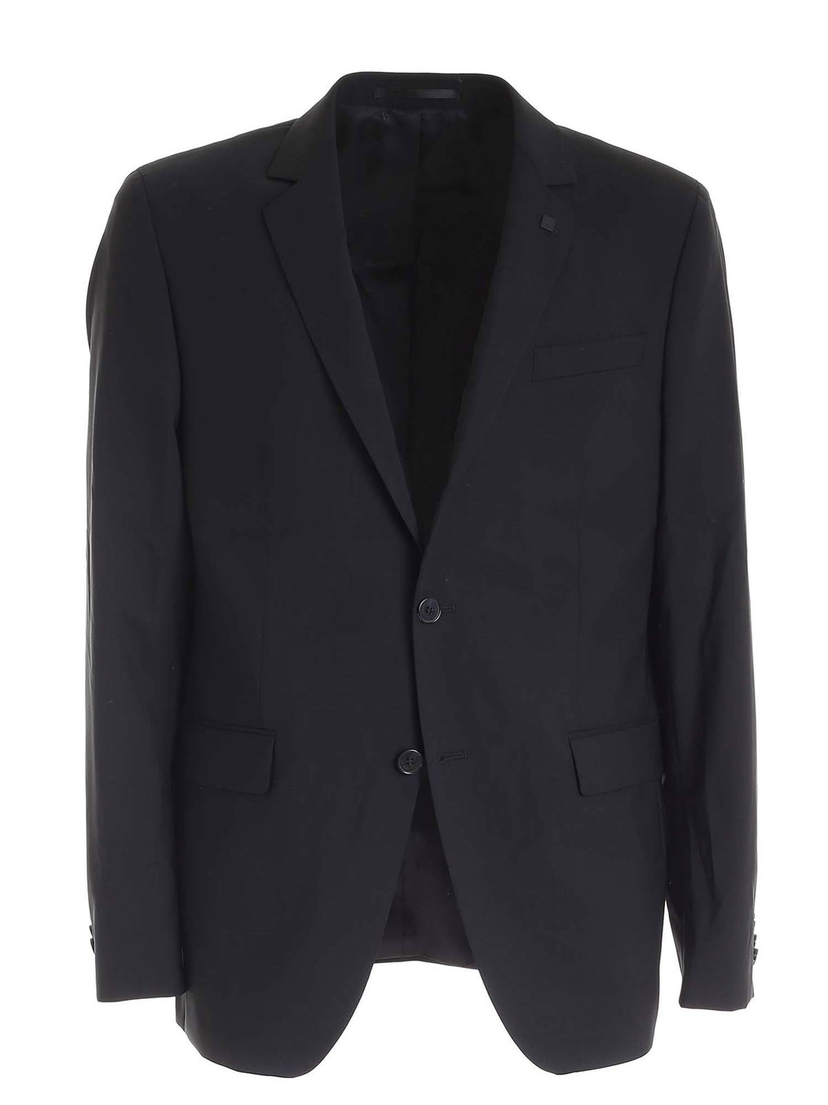 Karl Lagerfeld Two-buttons Jacket In Black In Negro