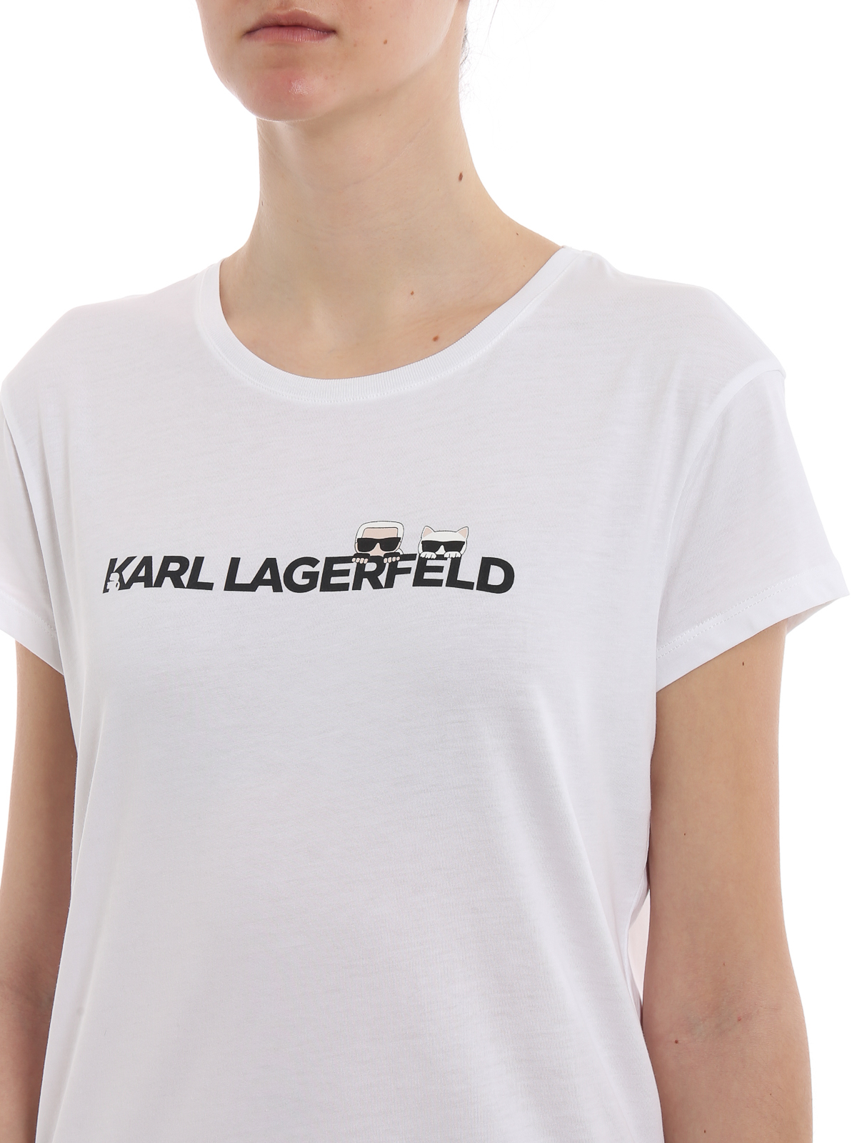 Shop Karl Lagerfeld Camiseta - Ikonik In White