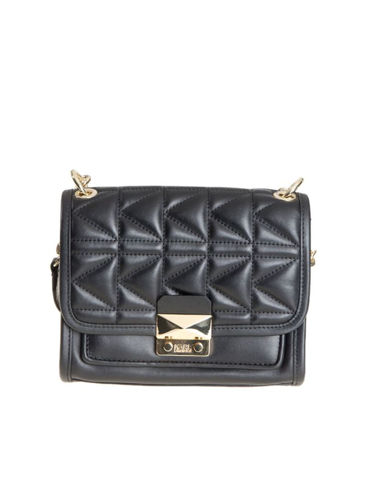 Karl Lagerfeld Quilted Leather Bag In Negro