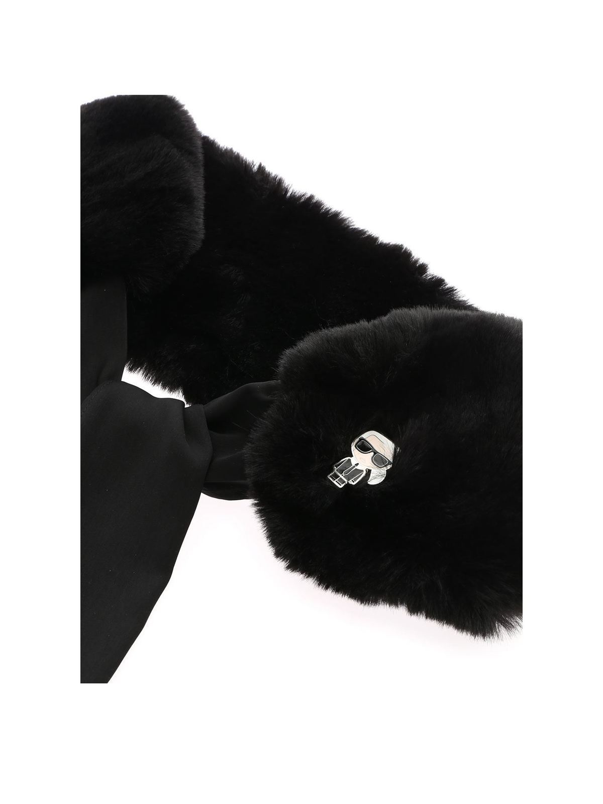 Shop Karl Lagerfeld K/ikonik Scarf In Black