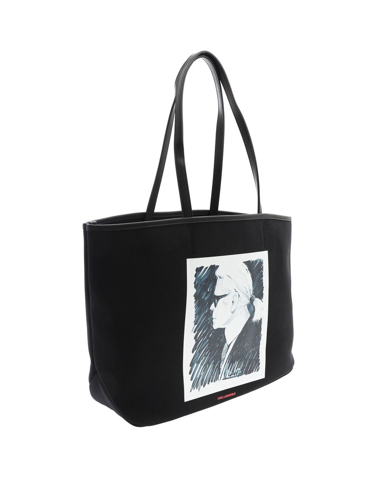Shop Karl Lagerfeld Tote Karl Legend Bag In Negro