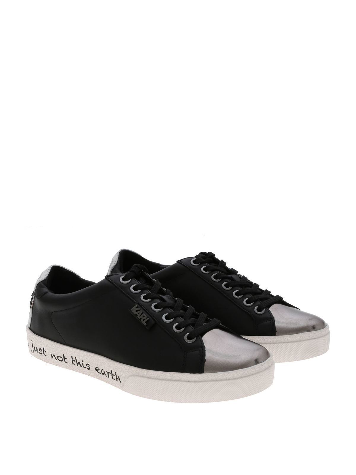 Shop Karl Lagerfeld Ikon Skool Sneakers In Black