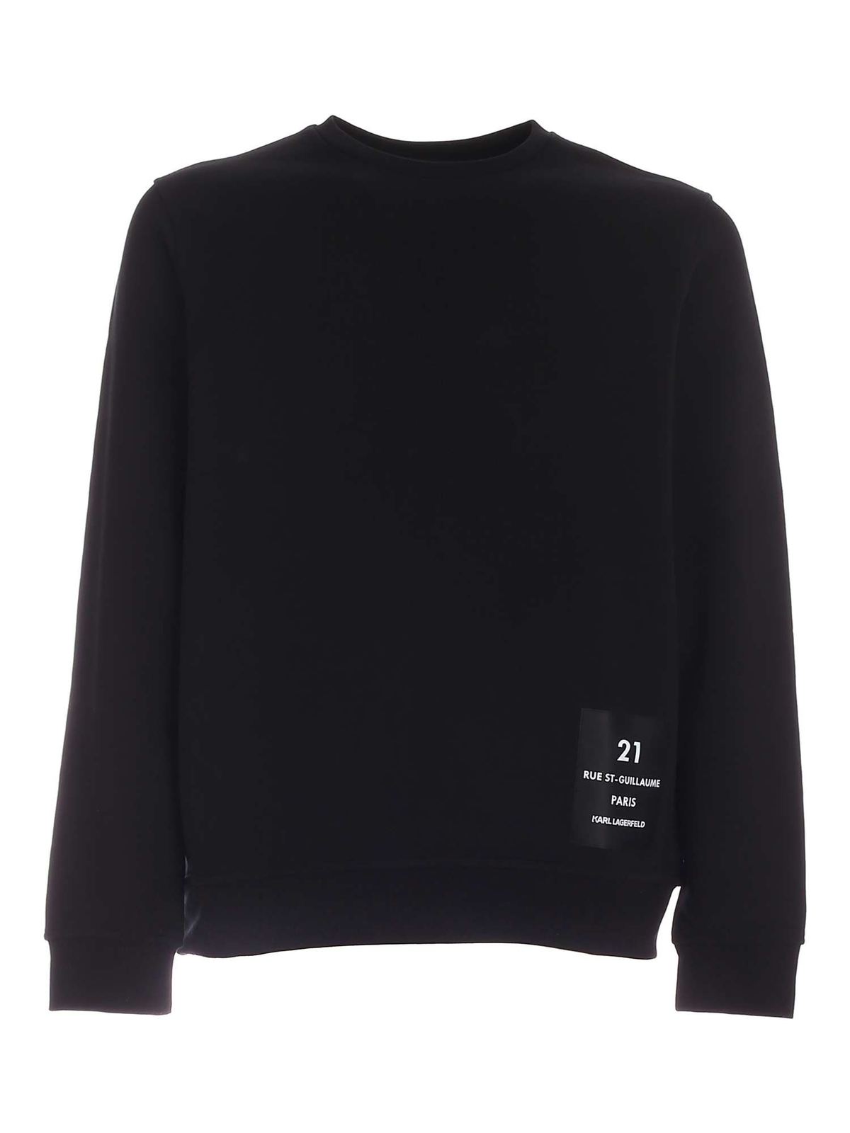Karl Lagerfeld Logo Label Sweatshirt In Black