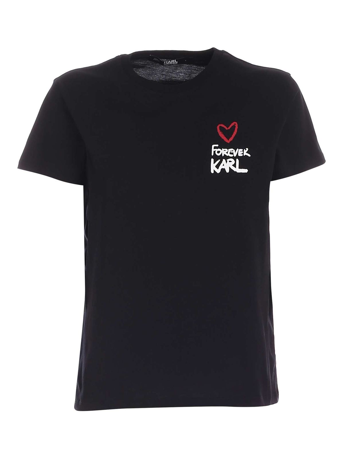Karl Lagerfeld Contrasting Print T-shirt In Black