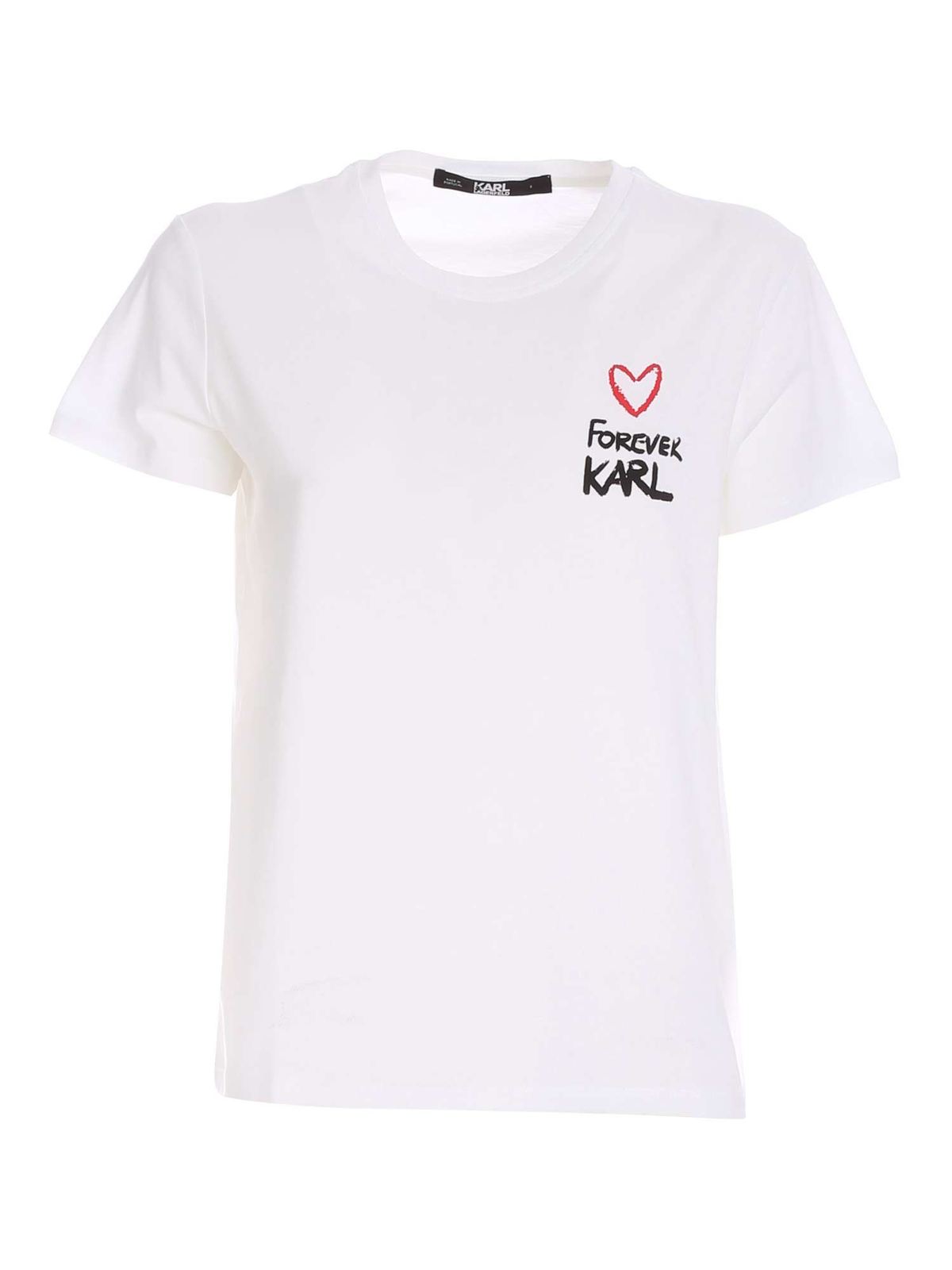Karl Lagerfeld Contrasting Print T-shirt In White