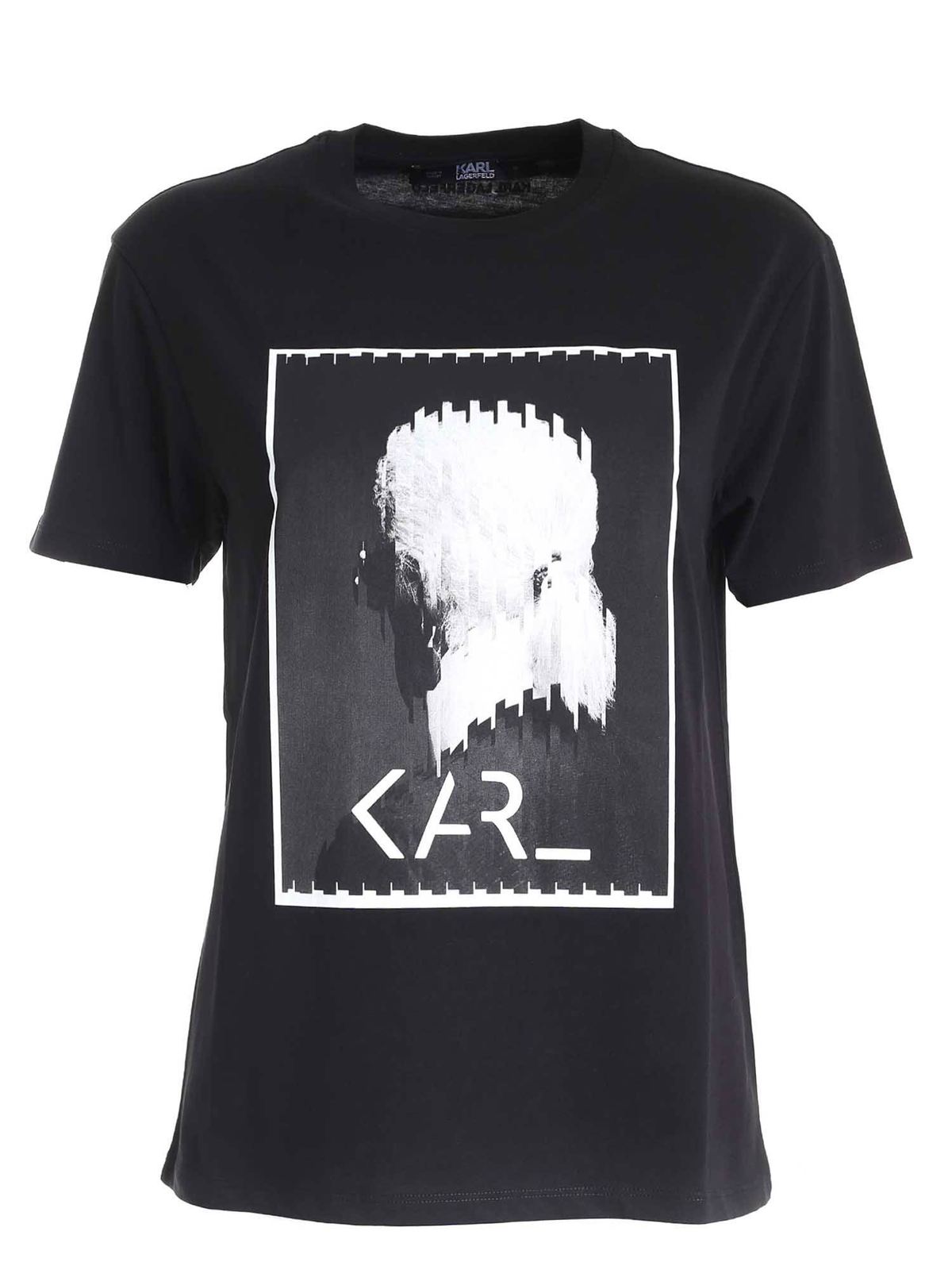 Karl Lagerfeld Karl Legend Black T-shirt With White And Blac