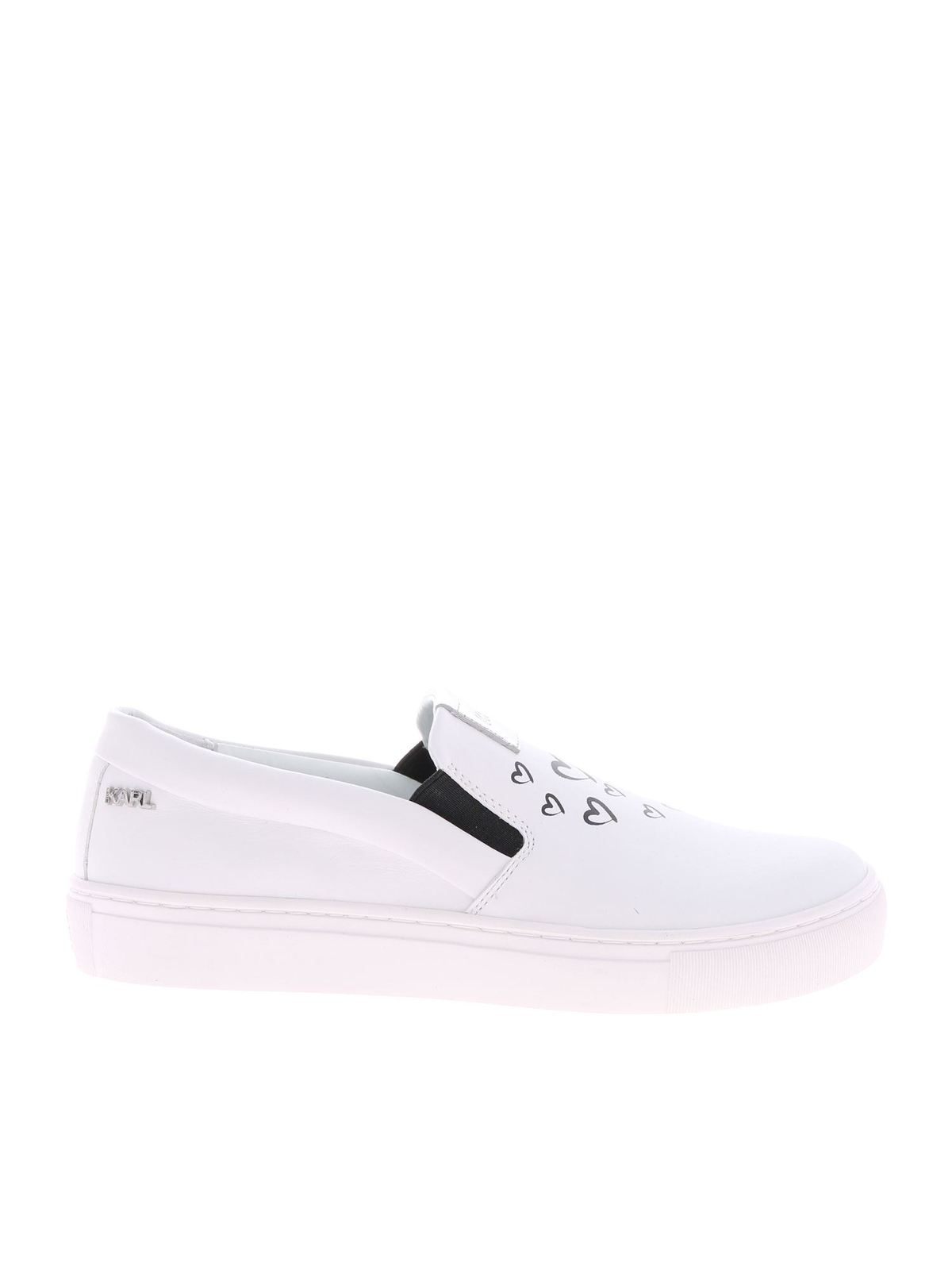 Shop Karl Lagerfeld Kupsole Love Slip-on Sneakers In White