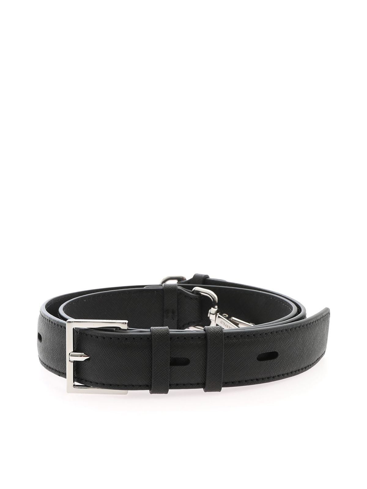 Karl Lagerfeld K/Ikonik Leather Medium Belt - Black for Women