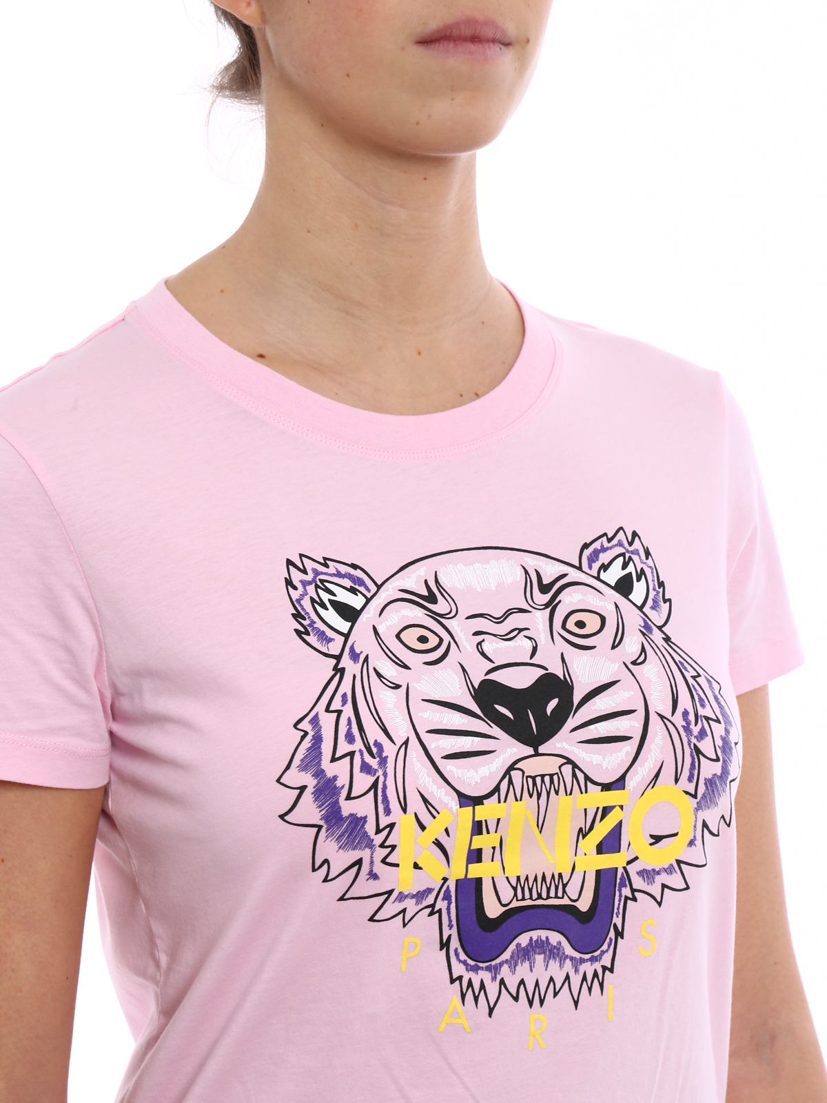 Ydmyg milits tro på T-shirts Kenzo - Basic Tiger pink Tee - F852TS7214YA32