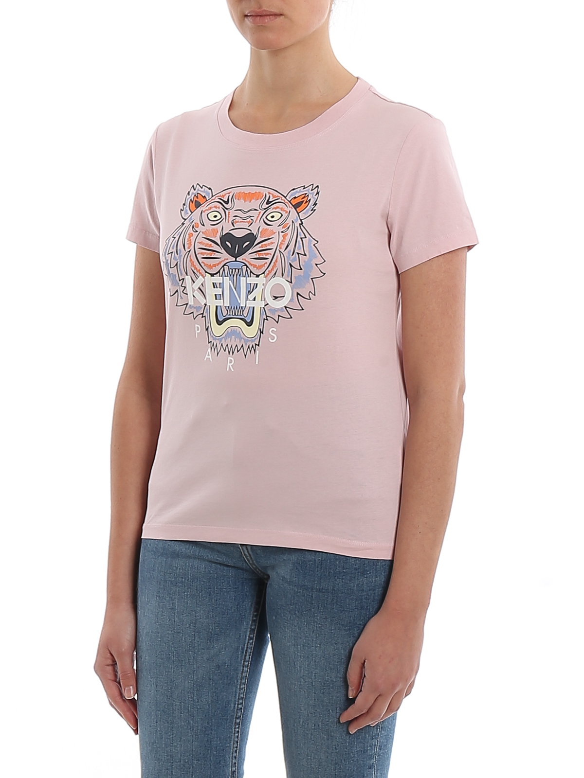udsættelse rive ned kvælende T-shirts Kenzo - Classic Tiger pink T-shirt - FA52TS7214YB34