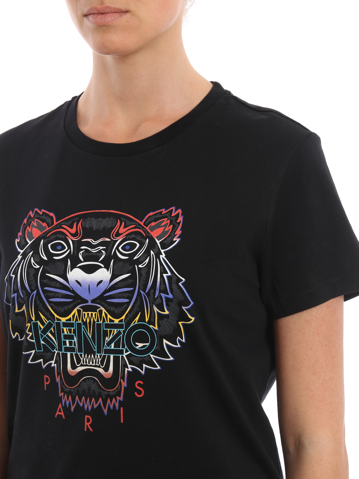 T-shirts Kenzo - Gradient Tiger print black T-shirt -