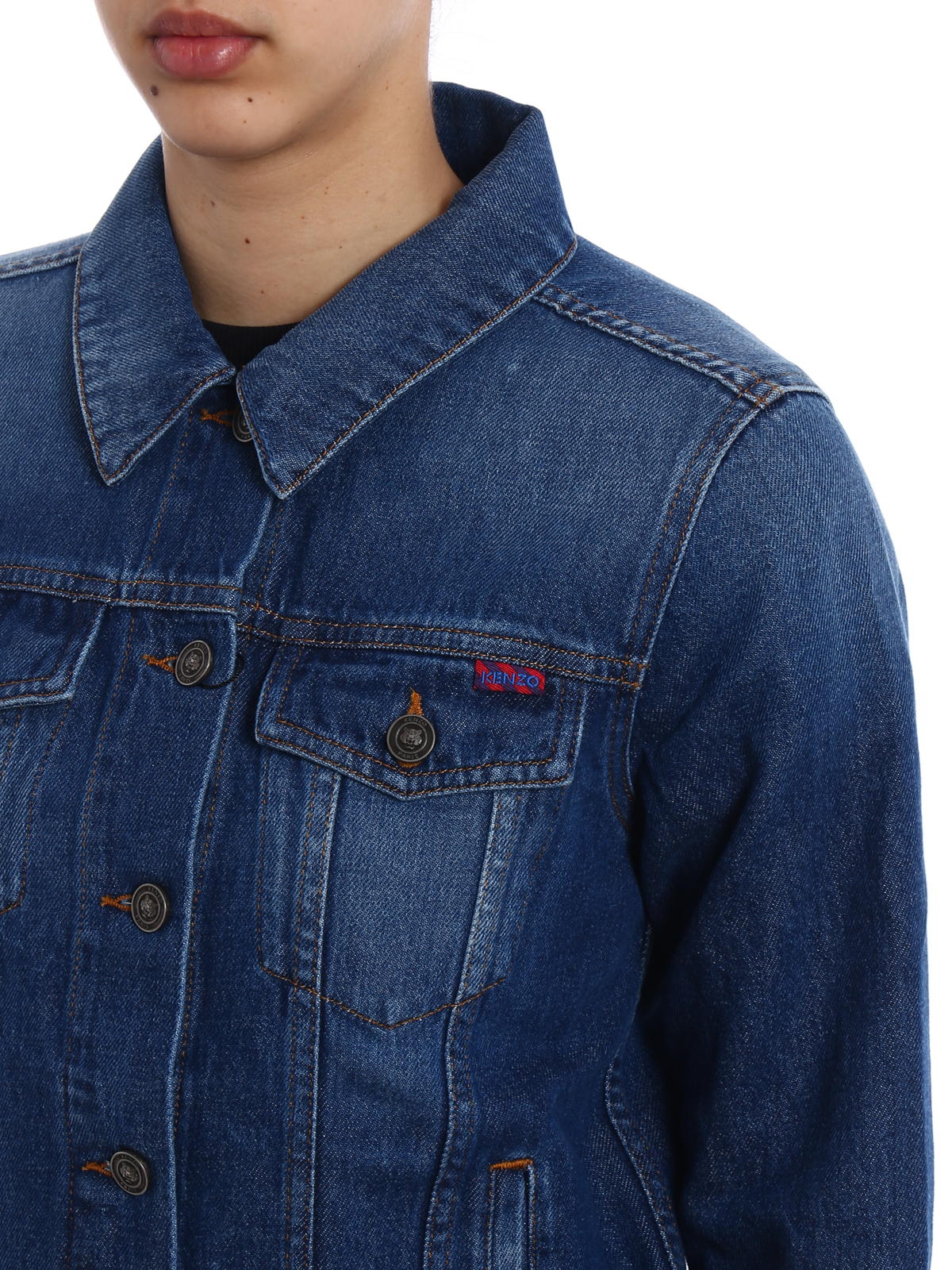 Kenzo - Printed Denim Jacket, Men, Blue