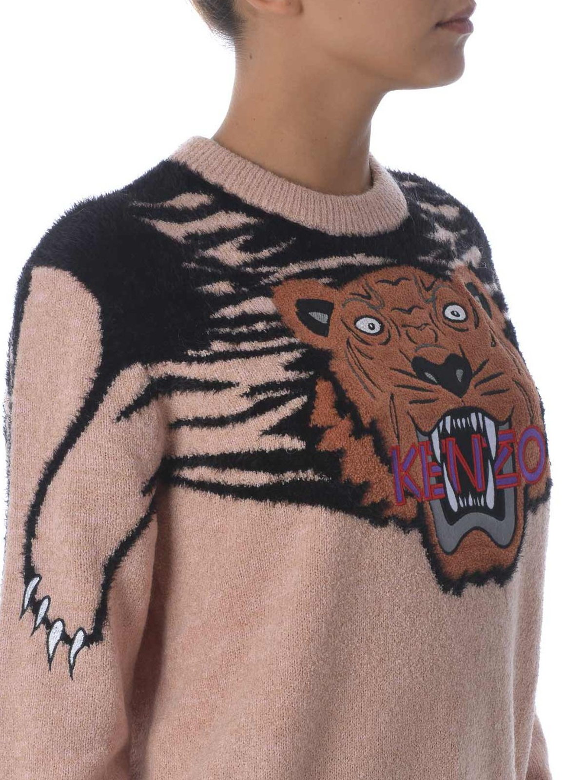 intarsia knit tiger jumper, Kenzo