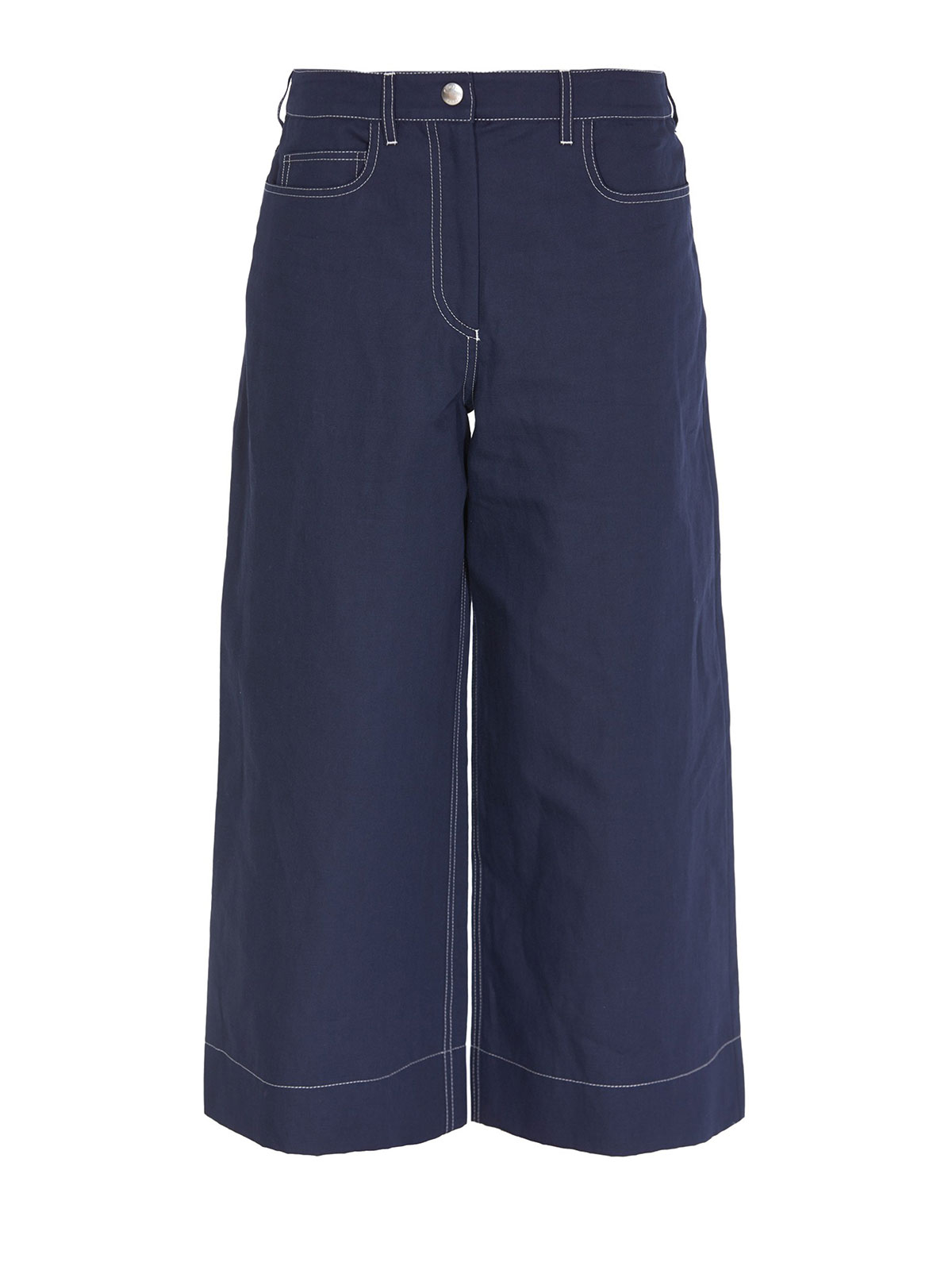 Kenzo Five Pocket Cropped Trousers In Azul