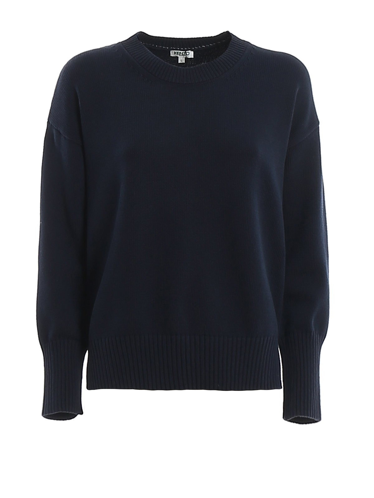 Kenzo Cotton Blend Sweater In Azul Oscuro