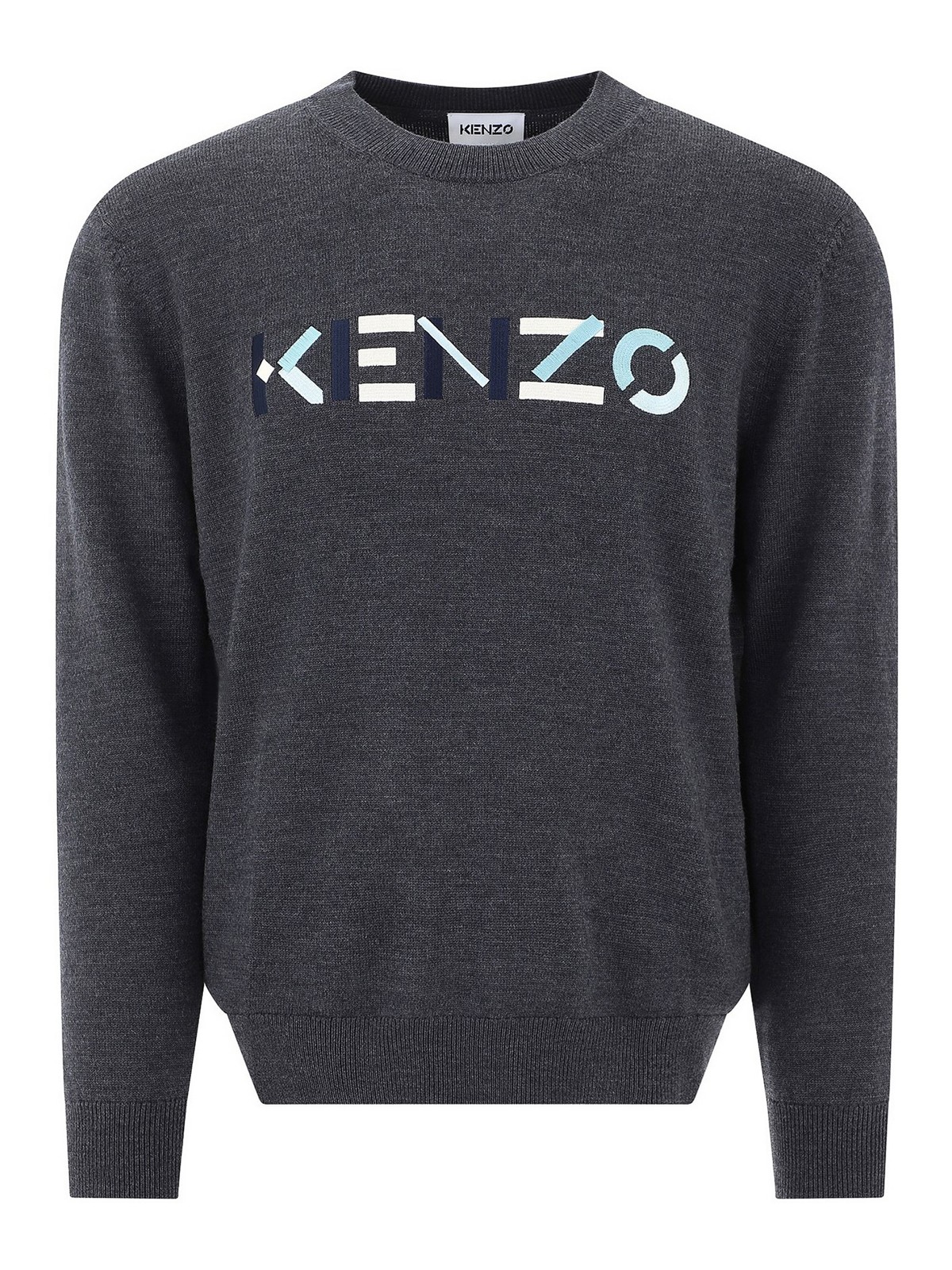 Kenzo Logo Embroidery Jumper In Gris