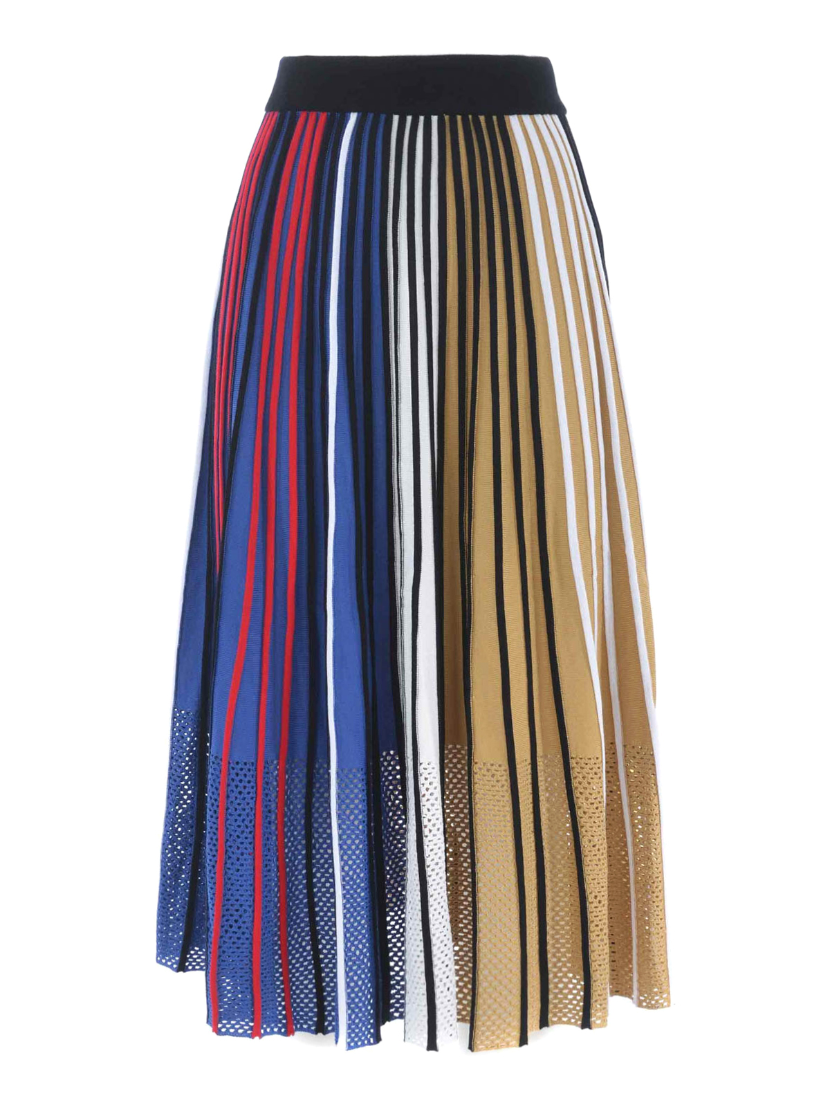 Kenzo Colour block knitted pleated midi skirt F952JU522806MU