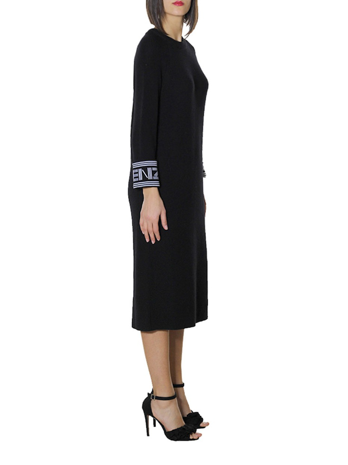 long sleeve knit dresses women Voguable Plus Size Knitted Sweater Dress Women Long Sleeve V Neck Soli –  voguable main image 1