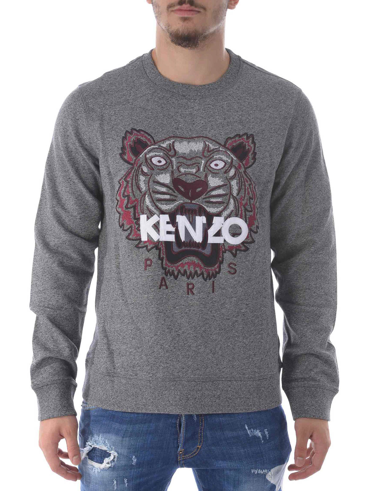 トップス KENZO Tiger Sweatshirt W Kenzo Women's Tiger Crew Neck Sweatshirt FB62SW8244MZ Black
