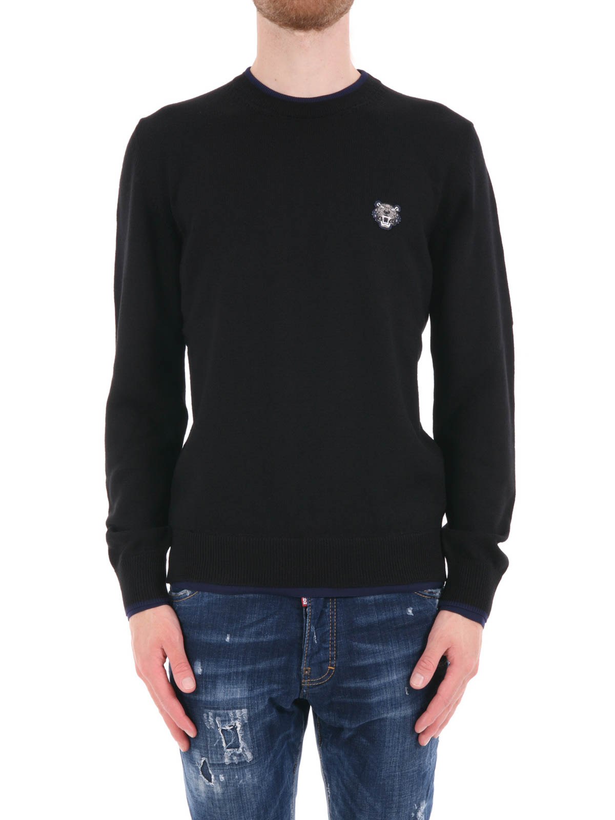 Kenzo Tiger logo sweater Black Men F665PU20299 thebs