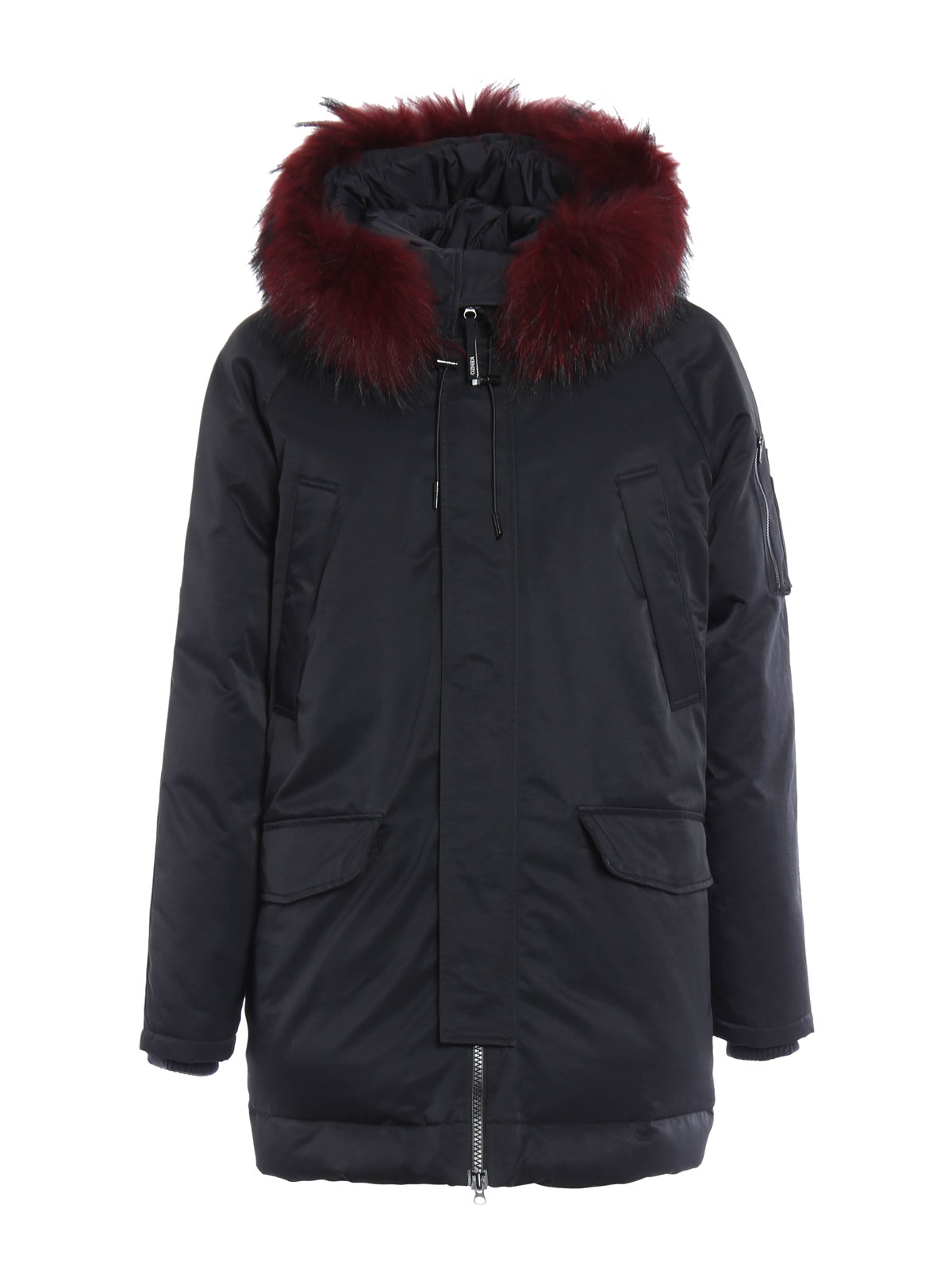 Kenzo Fur embellished padded jacket - ブラック|F665OU2601NK
