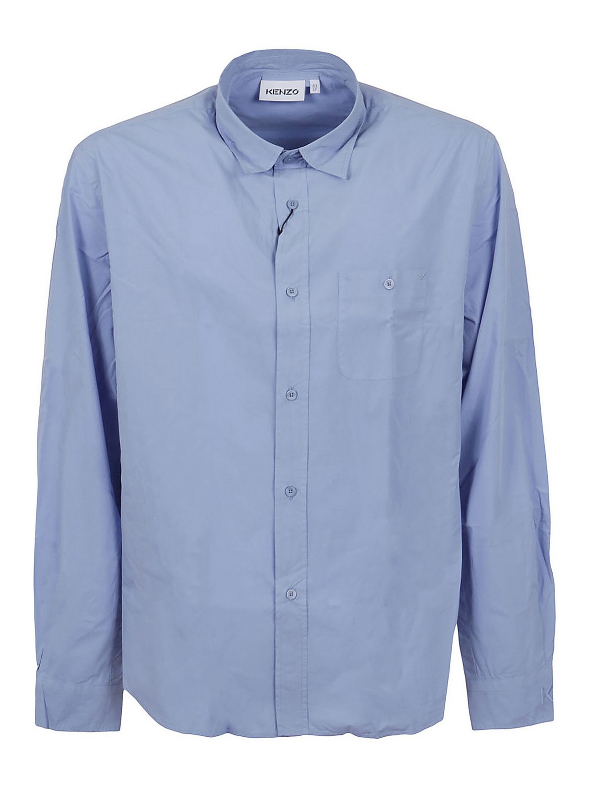 Kenzo Casual Cotton Shirt In Light Blue